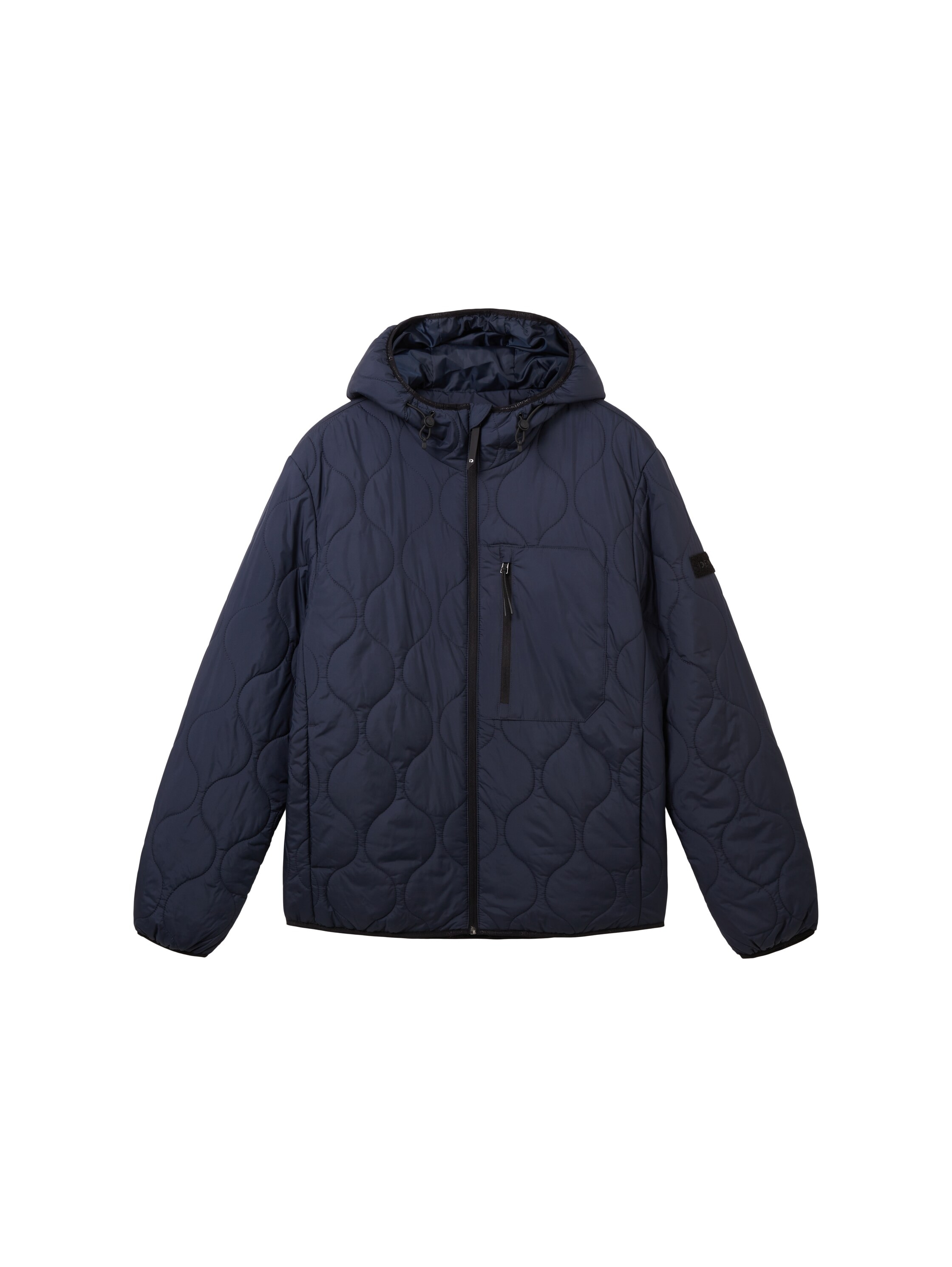 TOM TAILOR Denim Steppjacke, mit Kapuze, mit Logo-Badge am Ärmel