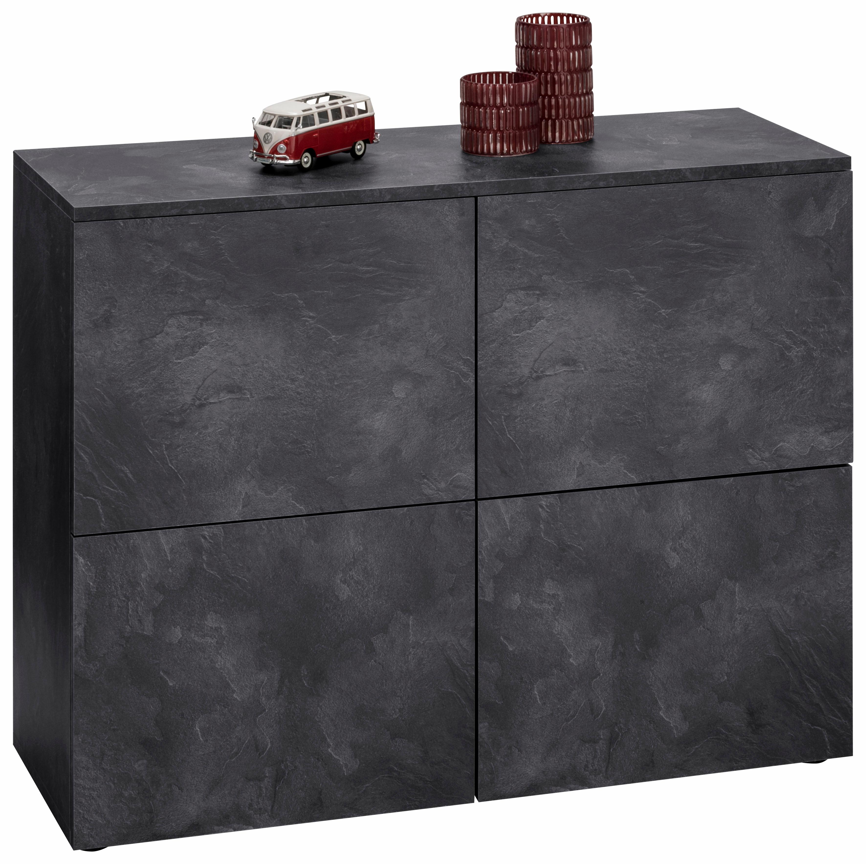 borchardt Möbel Kommode »Rova« Breite 93 cm, 4-türig, Kommode mit viel Stauraum, schieferfarben