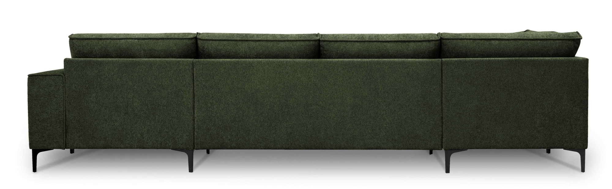 Places of Style Wohnlandschaft »XXL Sofa Oland, Struktur, Flachgewebe, Luxus-Microfaser, Boucle«, U-Form, 345 cm, Wellenunterfederung, Skandi-Design, Metallfüsse