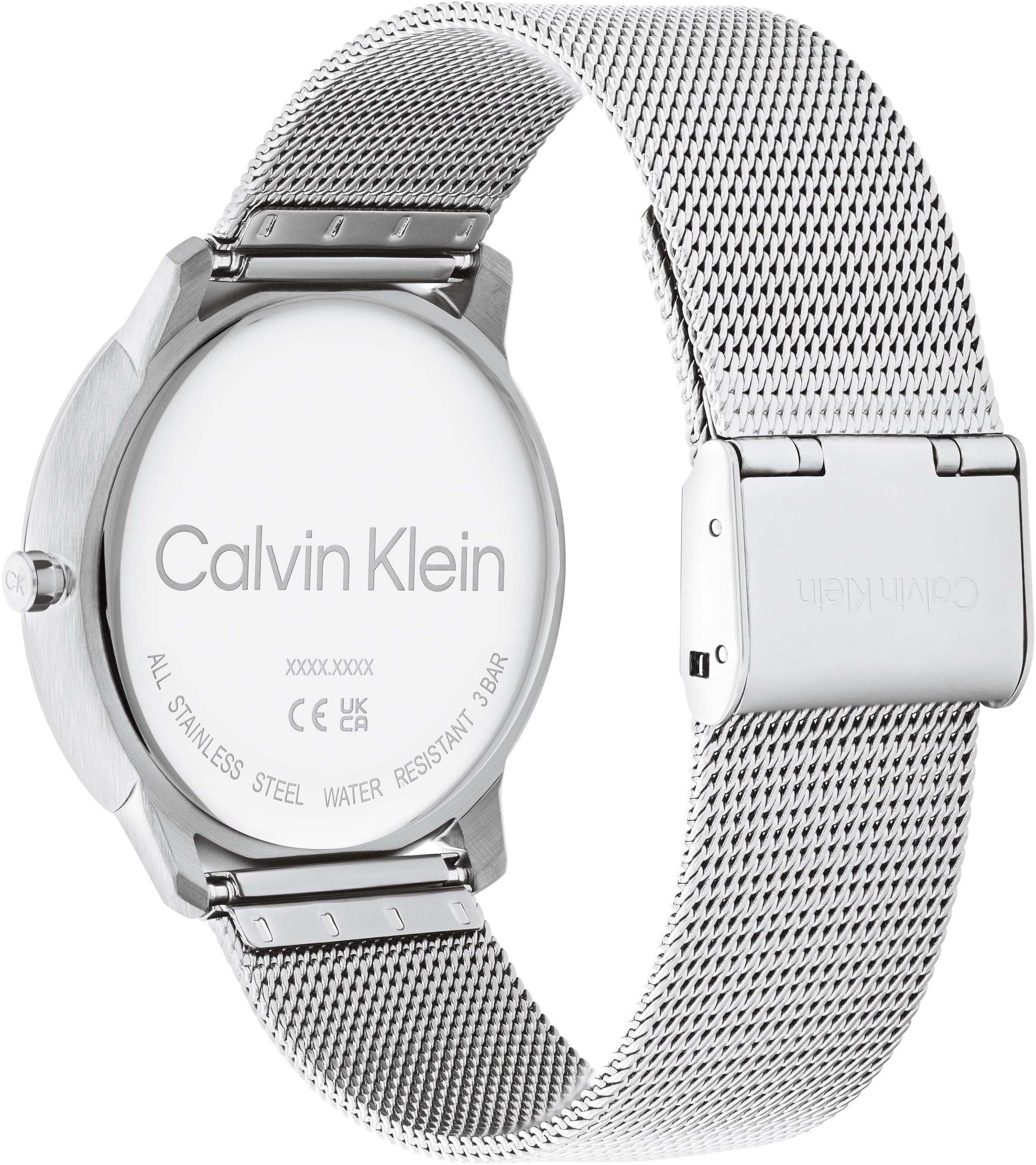 Calvin Klein Quarzuhr »Iconic Mesh 40 mm, 25200027«, Armbanduhr, Herrenuhr, Mineralglas