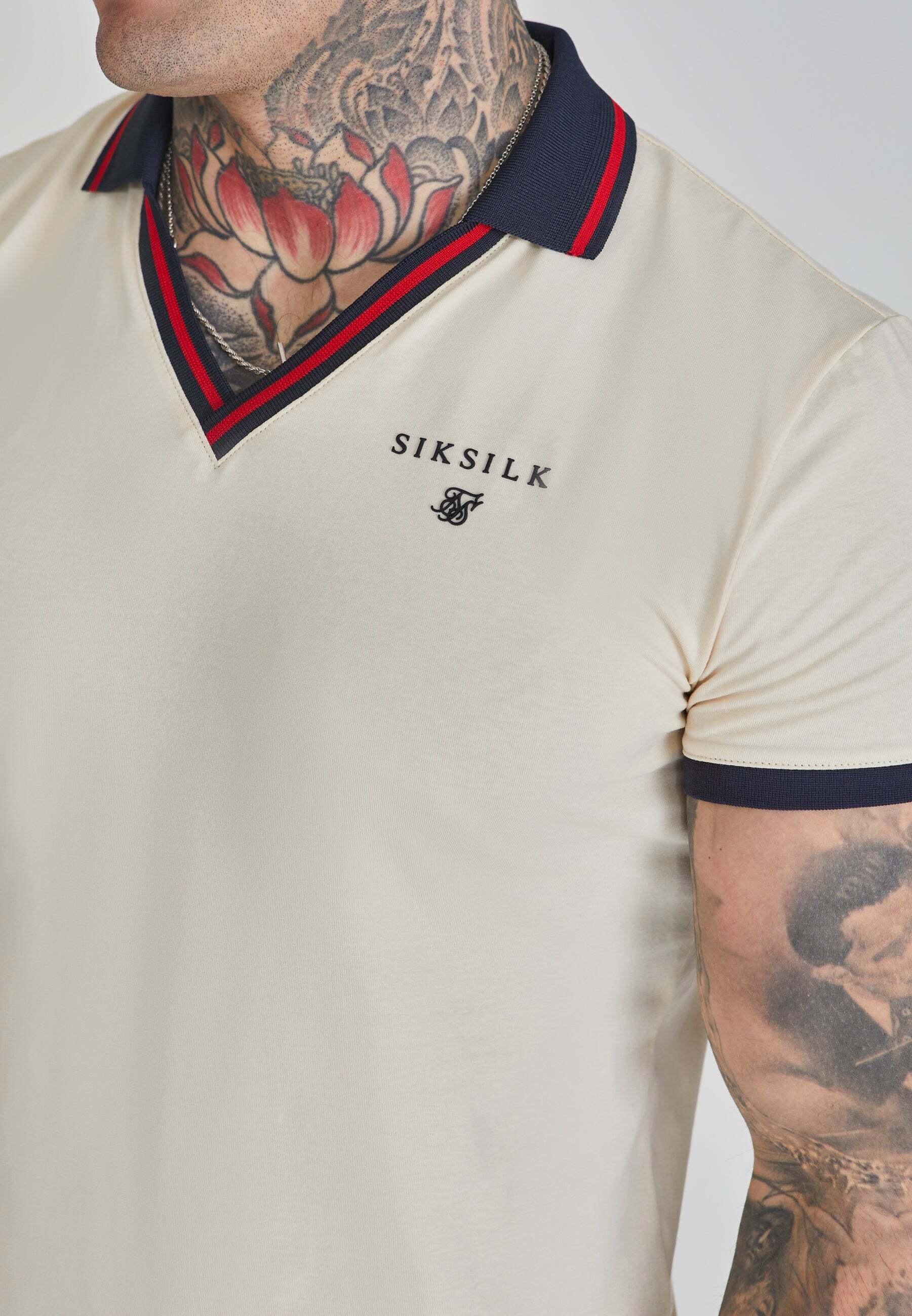 Siksilk Poloshirt »Siksilk Poloshirt Polo T-Shirt in Ecru«