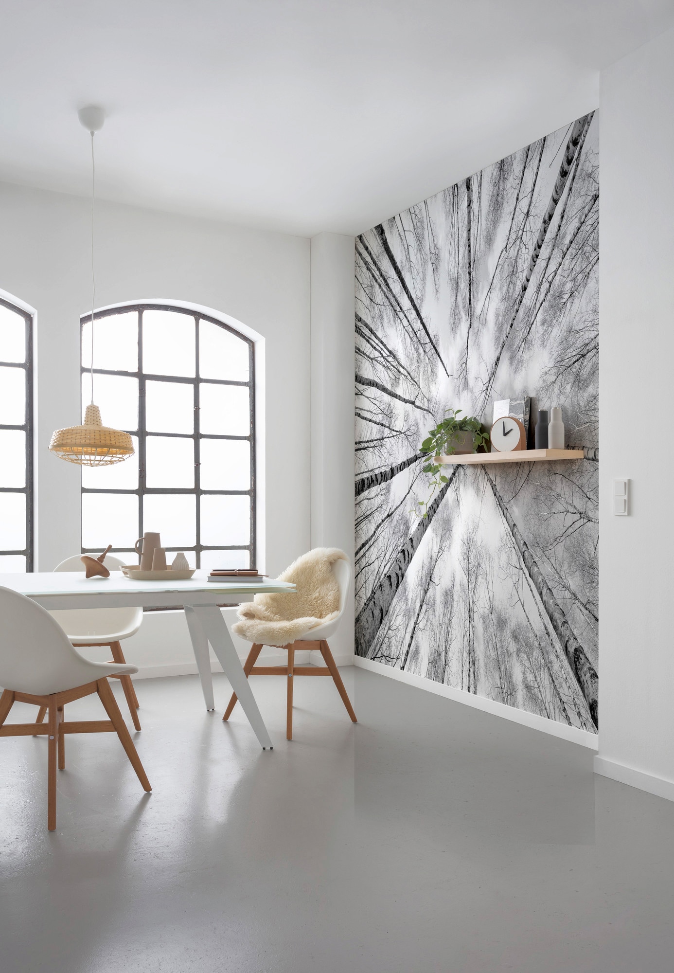 Komar Vliestapete »Digitaldruck Vlies - Weiss-Blau - Grösse 450 x 280 cm«, bedruckt, Wohnzimmer, Schlafzimmer