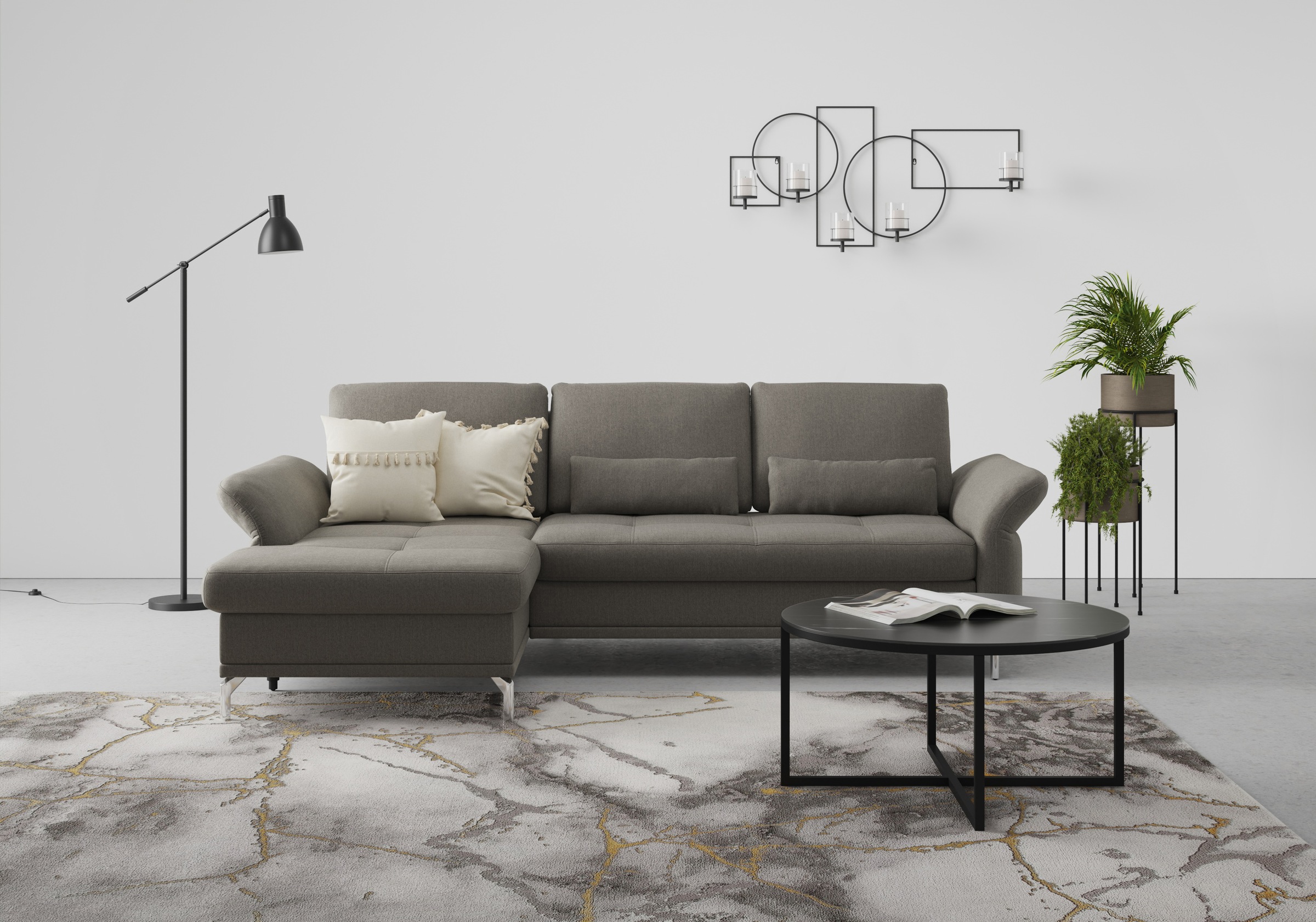 INOSIGN Ecksofa »Palm Beach L-Form«, Federkern, mit Sitztiefenverstellung, wahlweise mit Bettfunktion
