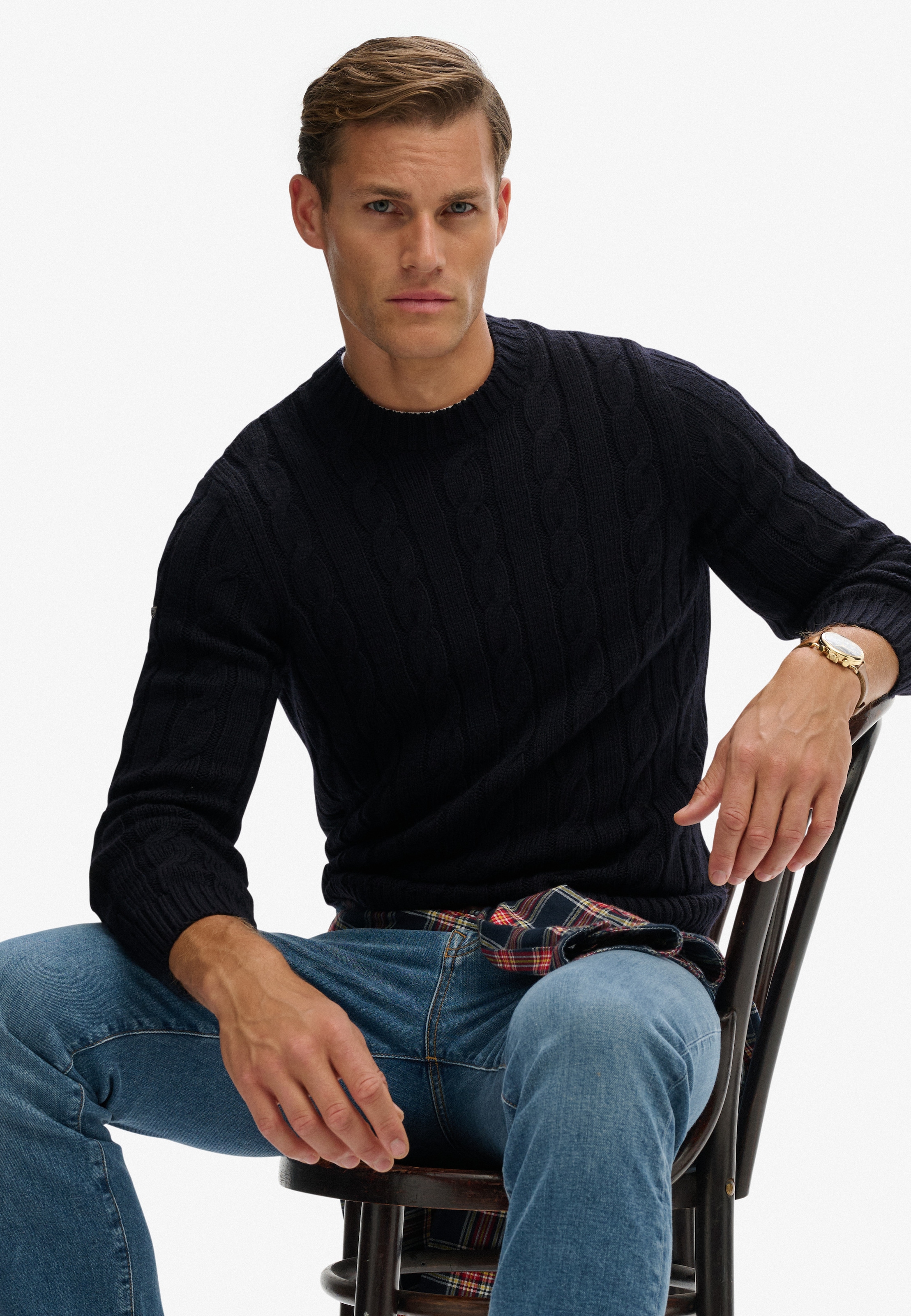 Superdry Strickpullover »JACOB CABLE JUMPER«