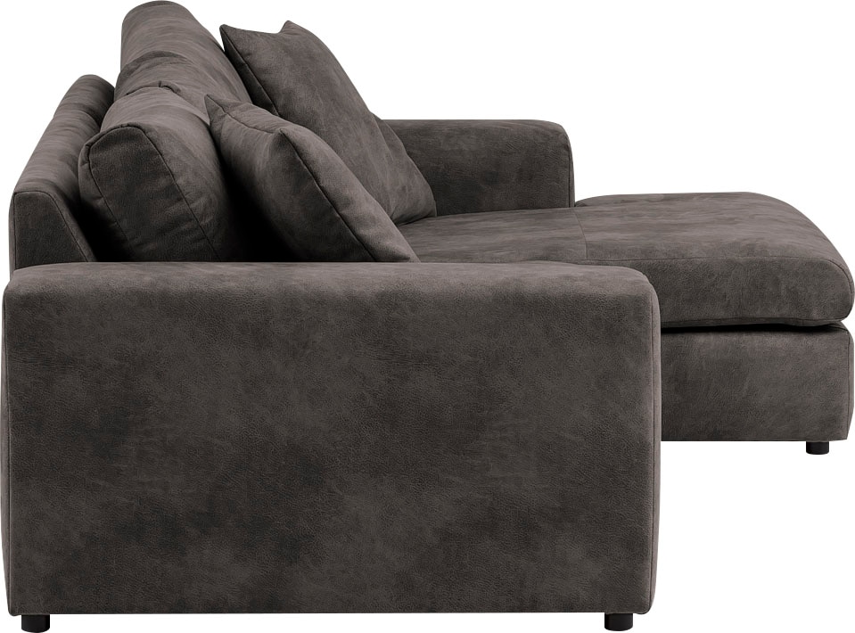 andas Ecksofa »SLEETLAND XXL in Samtvelours oder Vintage-Leder-Optik, L-Form,«, besonders gross und bequem