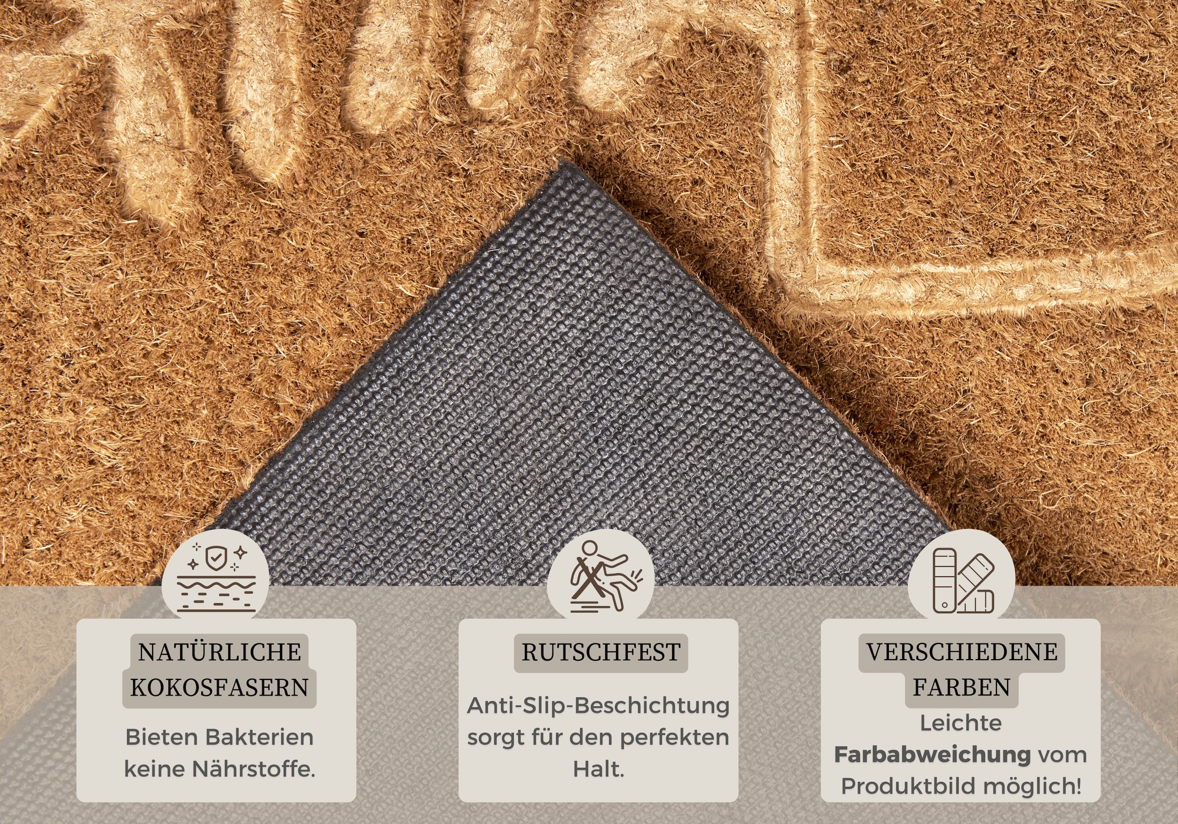 HANSE Home Fussmatte »Flowerpot, Türmatte«, rechteckig, 15 mm Höhe, Kokos, Schmutzfangmatte, Outdoor, Rutschfest, Innen, Kokosmatte, Flur