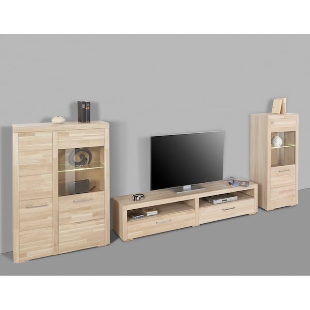 Woltra Wohnwand »Falco«, (Set, 3 St., 3), Fronten aus Massivholz online  kaufen | Jelmoli-Versand