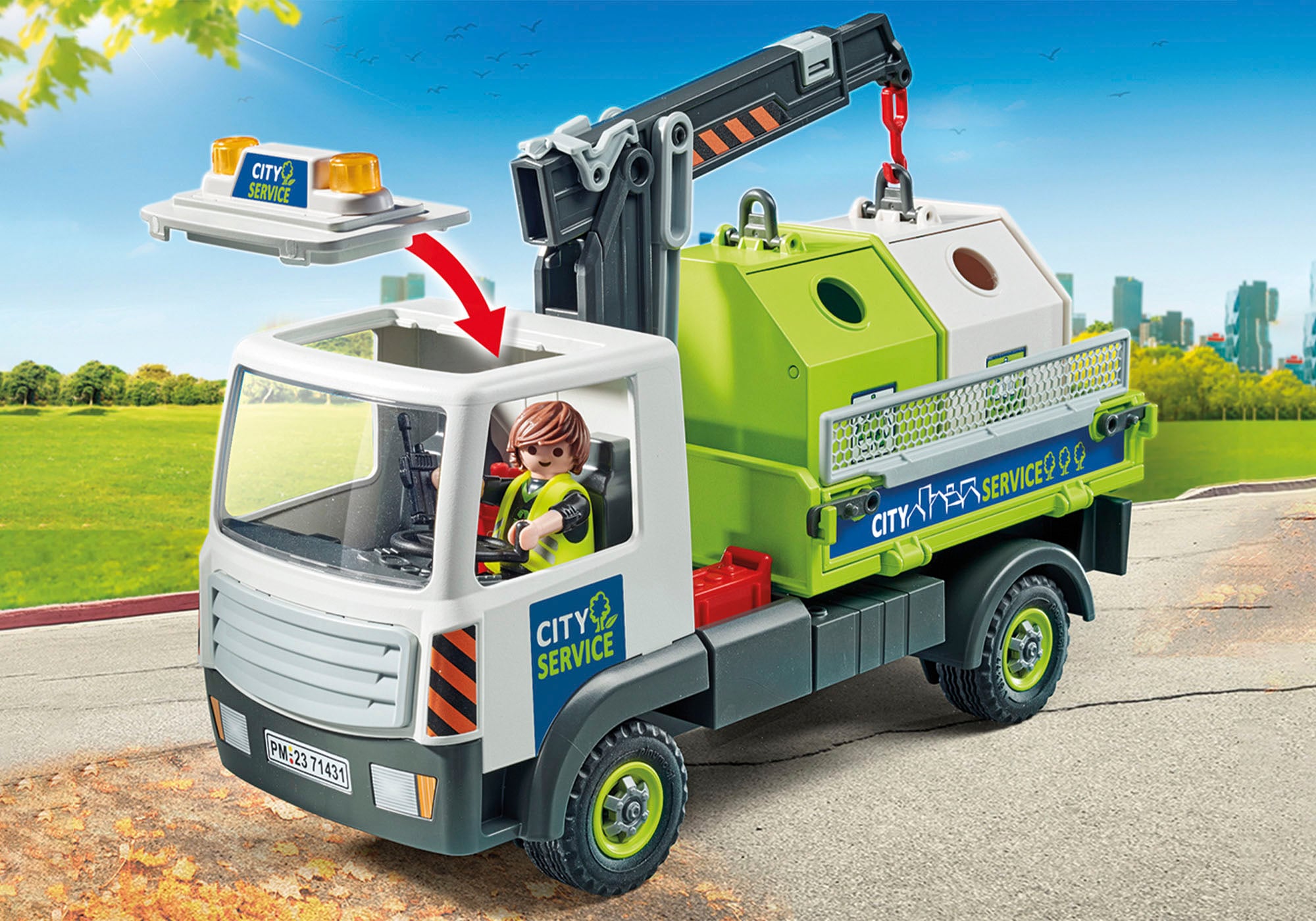 Playmobil® Konstruktions-Spielset »Altglas-LKW mit Container (71431), My Action Heroes«, (62 St.)