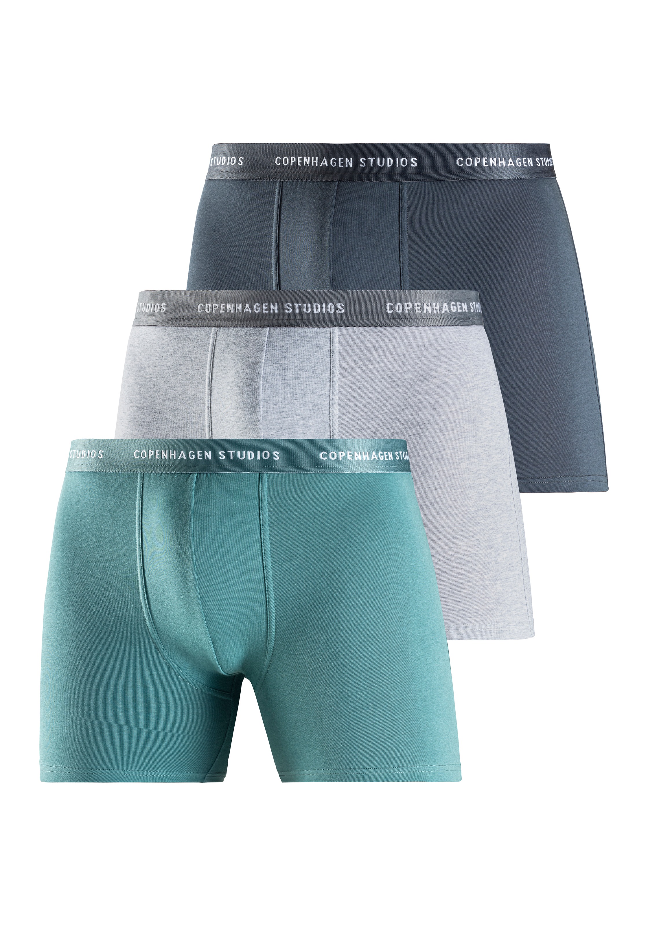 Copenhagen Studios Langer Boxer »Boxershorts für Herren« Packung, 3 Stk. mit längerem Bein und Logobund