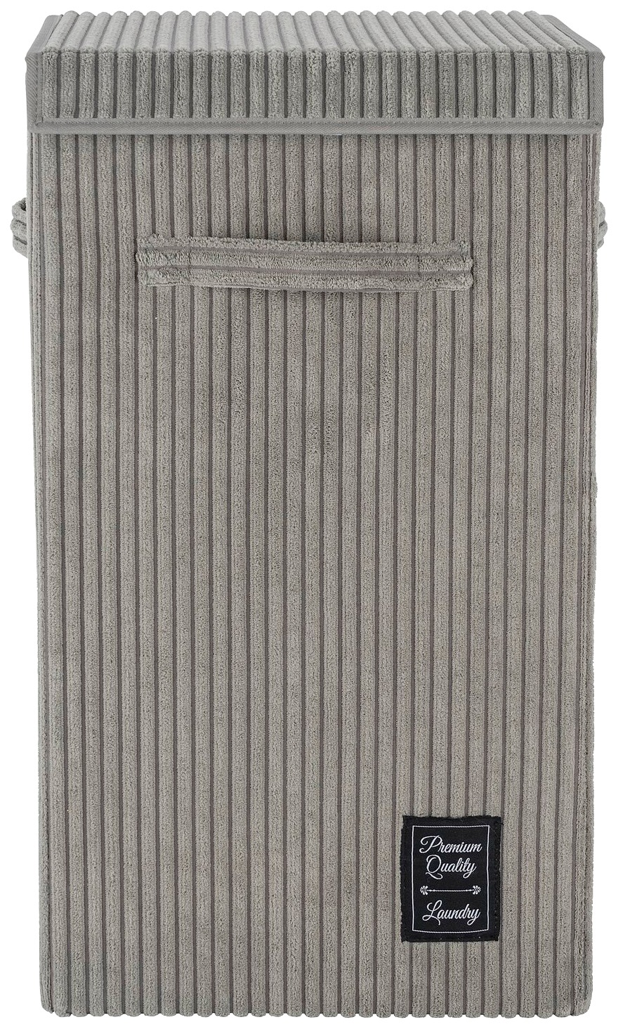 WENKO Wäschekorb »Cora Grau«, mit klappdeckel und Griffen, grau