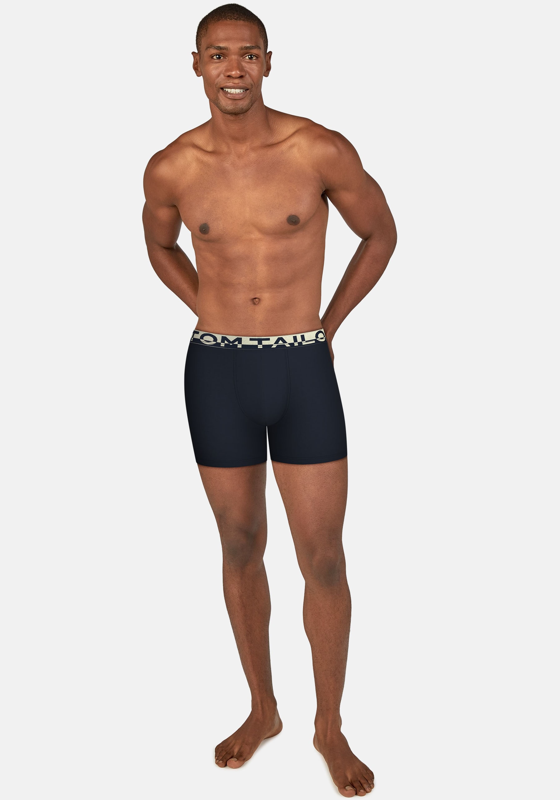 TOM TAILOR Boxershorts »Kentucky«, (2er-Pack), bequem, eng, elastisch, Baumwollmix, Logobund