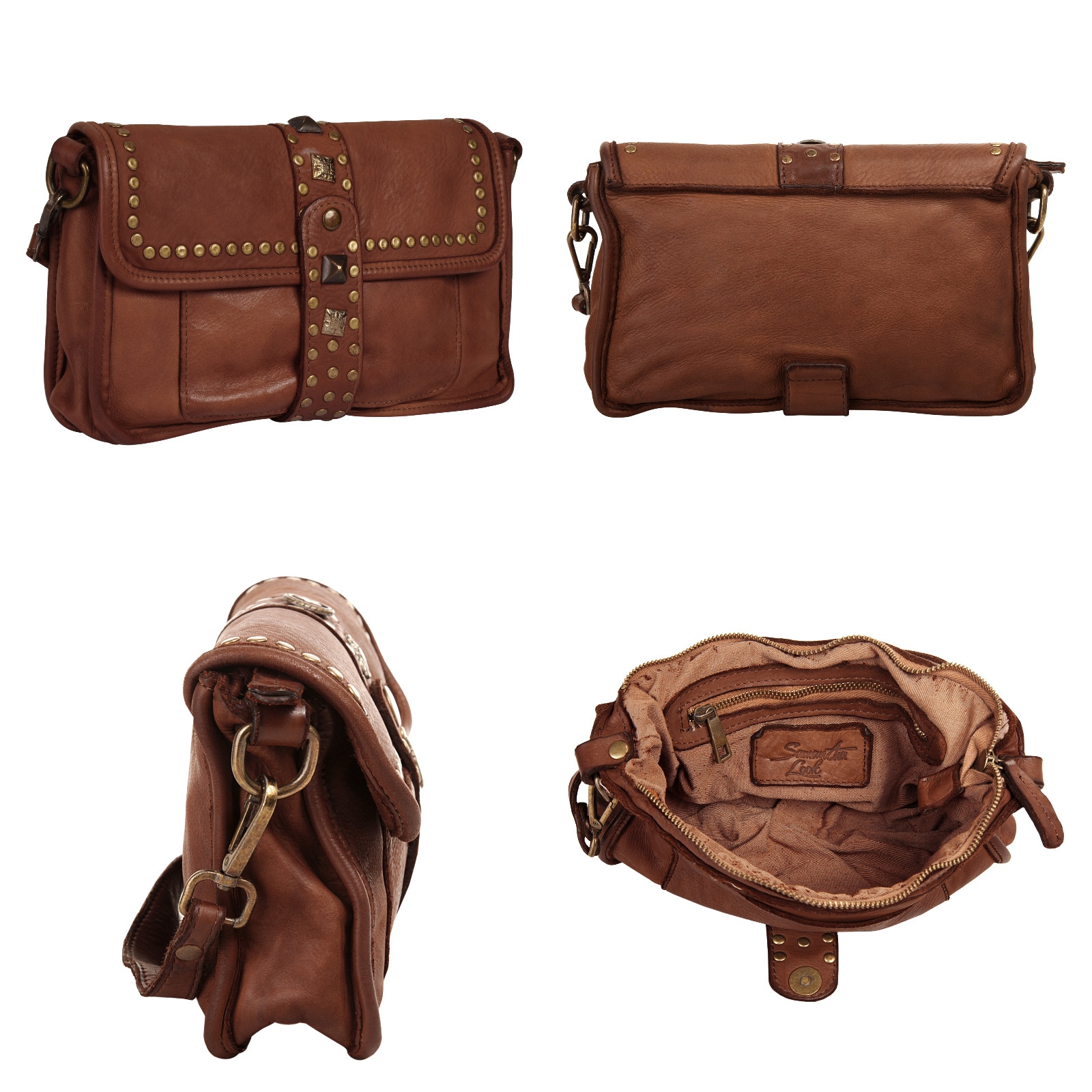 Samantha Look Henkeltasche, echt Leder, Made in Italy