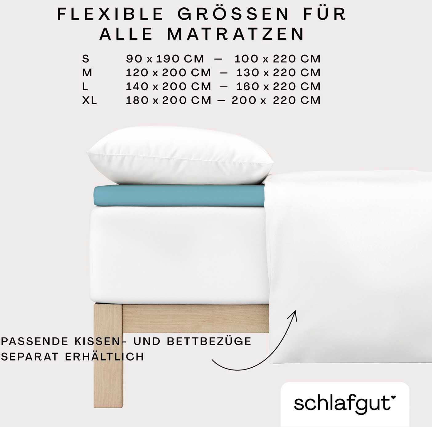 Schlafgut Spannbettlaken »PURE TOPPER in Gr. 90x200, 140x200 oder 180x200 cm, Laken für Topper«, aus 100% Bio-Baumwolle, für Matratzen bis 10 cm Höhe, Bettlaken