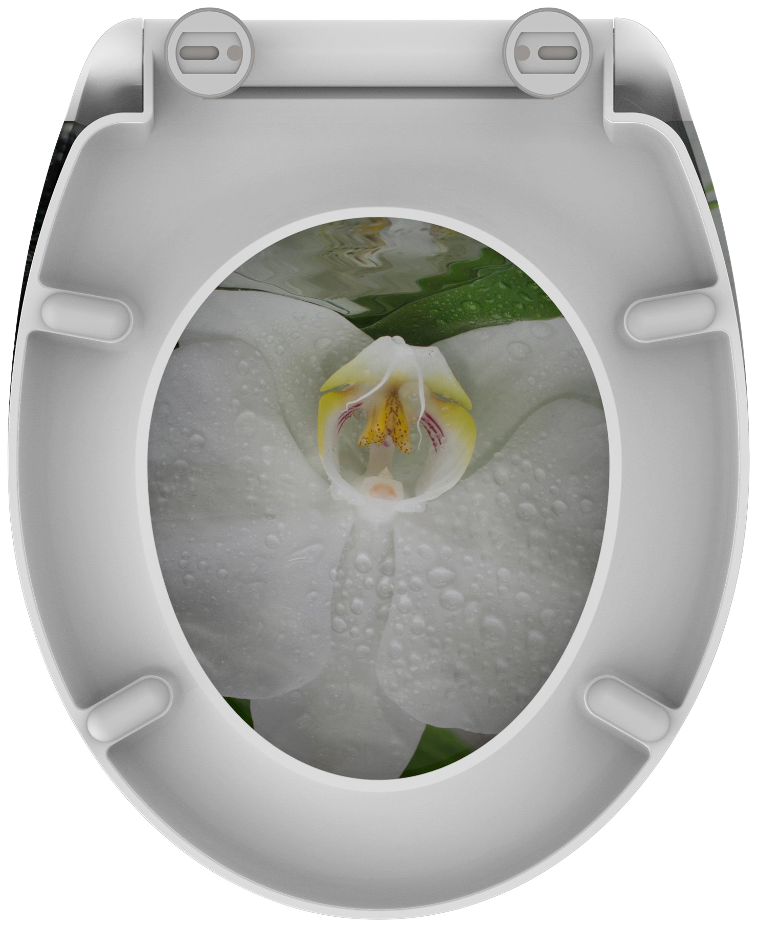 welltime WC-Sitz »White Flower«, abnehmbar, Absenkautomatik, bruchsicher, kratzfest, Schnellverschluss