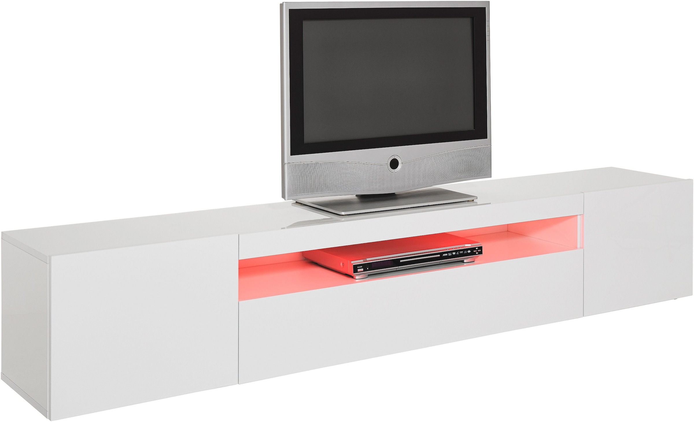 Home Affaire Weiß Hochglanz Lowboard "Egypt" Breite 200 Cm