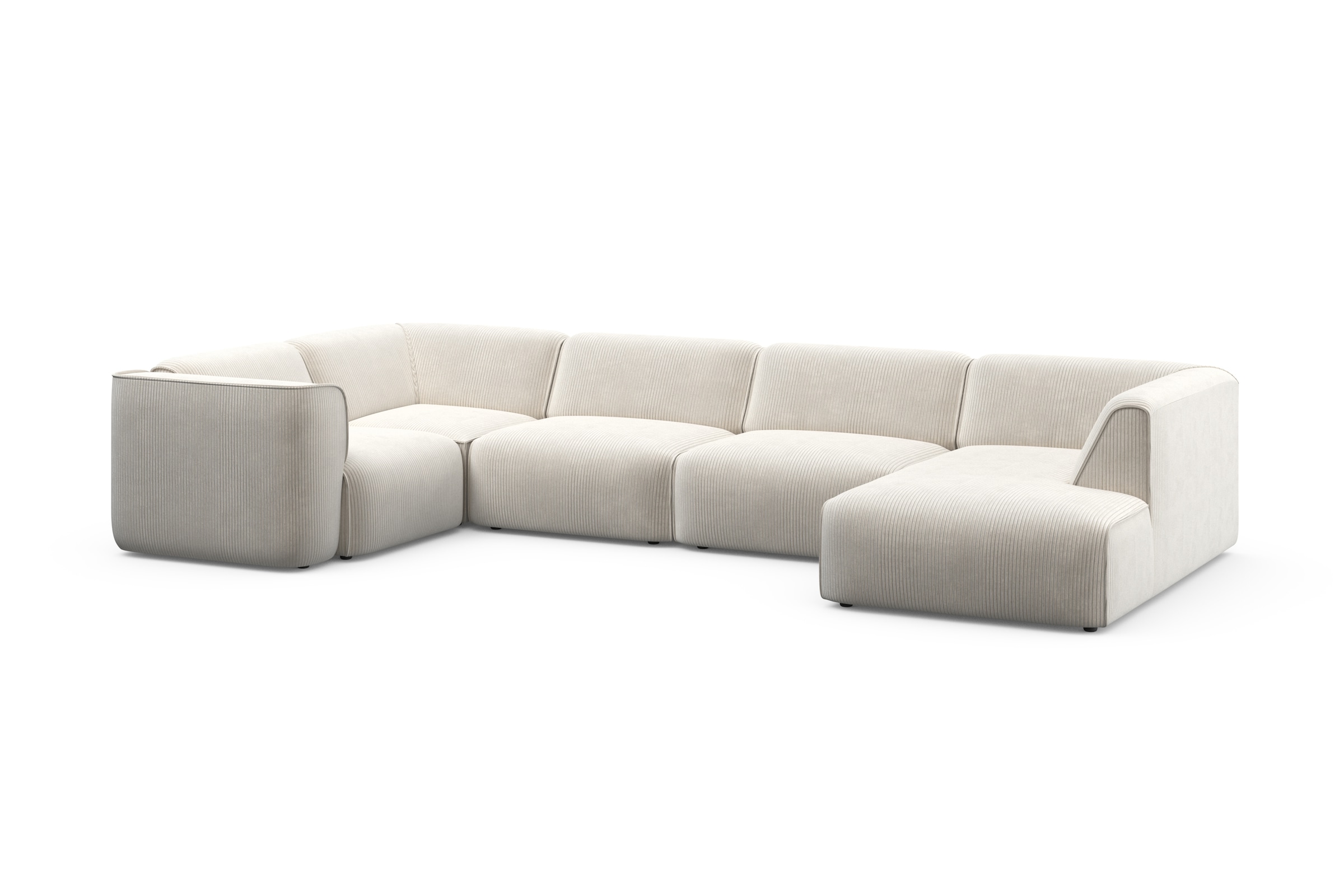 RAUM.ID Wohnlandschaft »Merid U-Form, jederzeit durch Module erweiterbar, B/T/H: 367/206/70 cm«, als Modul oder separat verwendbar, für individuelle Zusammenstellung
