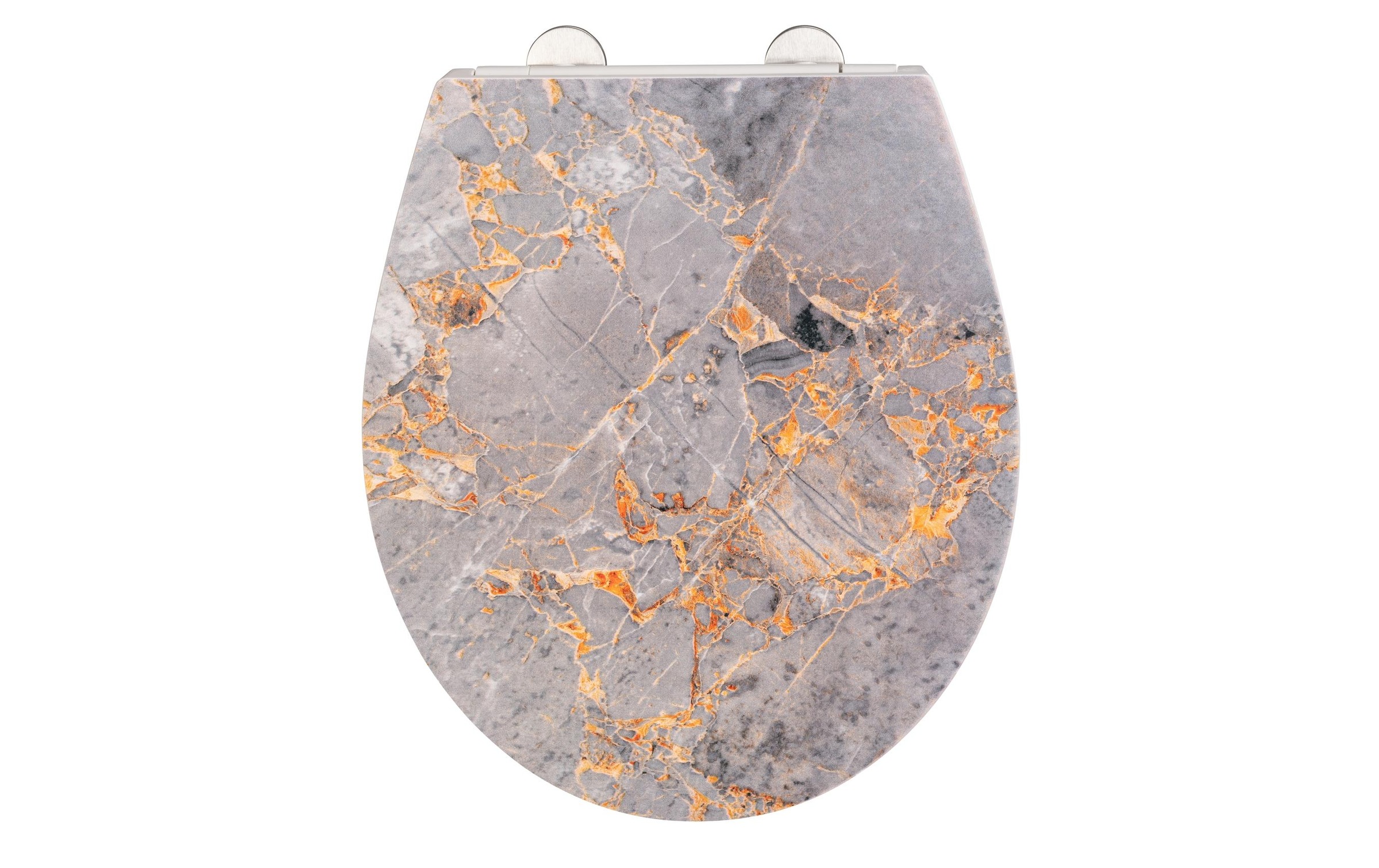 WENKO WC-Sitz »Grey Marble Absenkautomatik, Gelbgoldfarben/Grau«