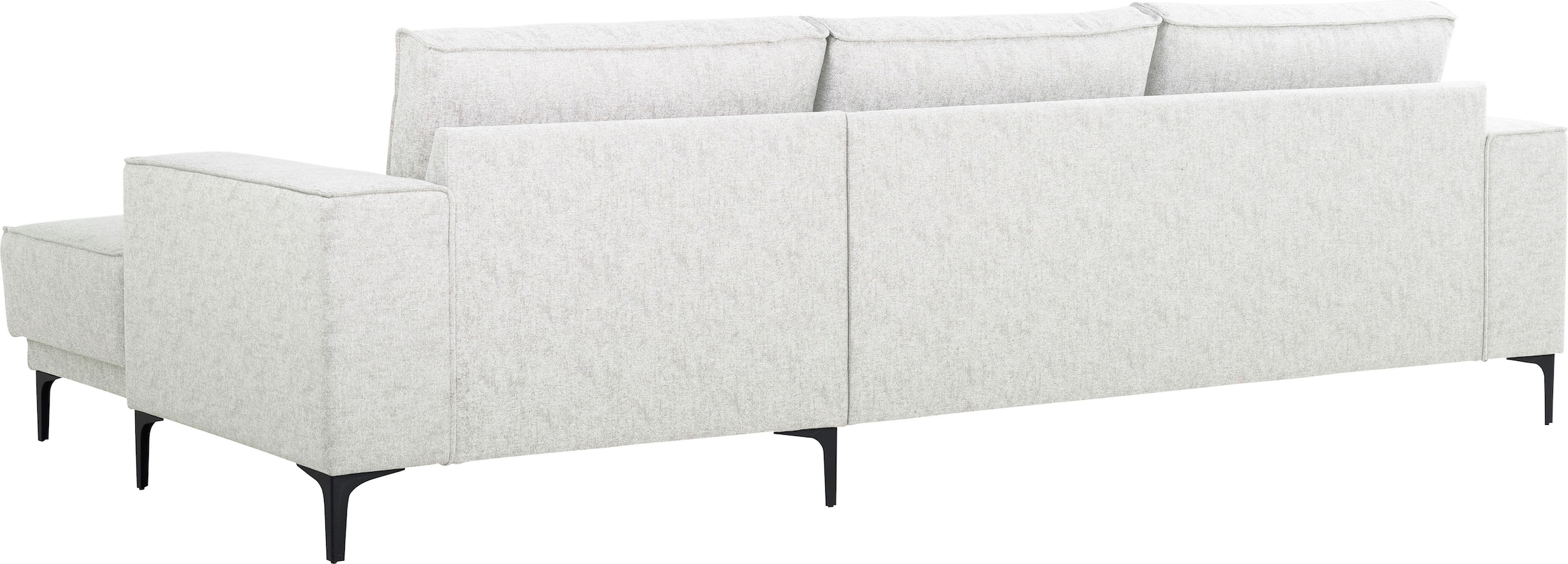 Places of Style Ecksofa »Polsterecke Oland, Struktur, Flachgewebe, Luxus-Microfaser, Boucle«, L-Form, 280 cm, Wellenunterfederung, Skandi-Design, Metallfüsse