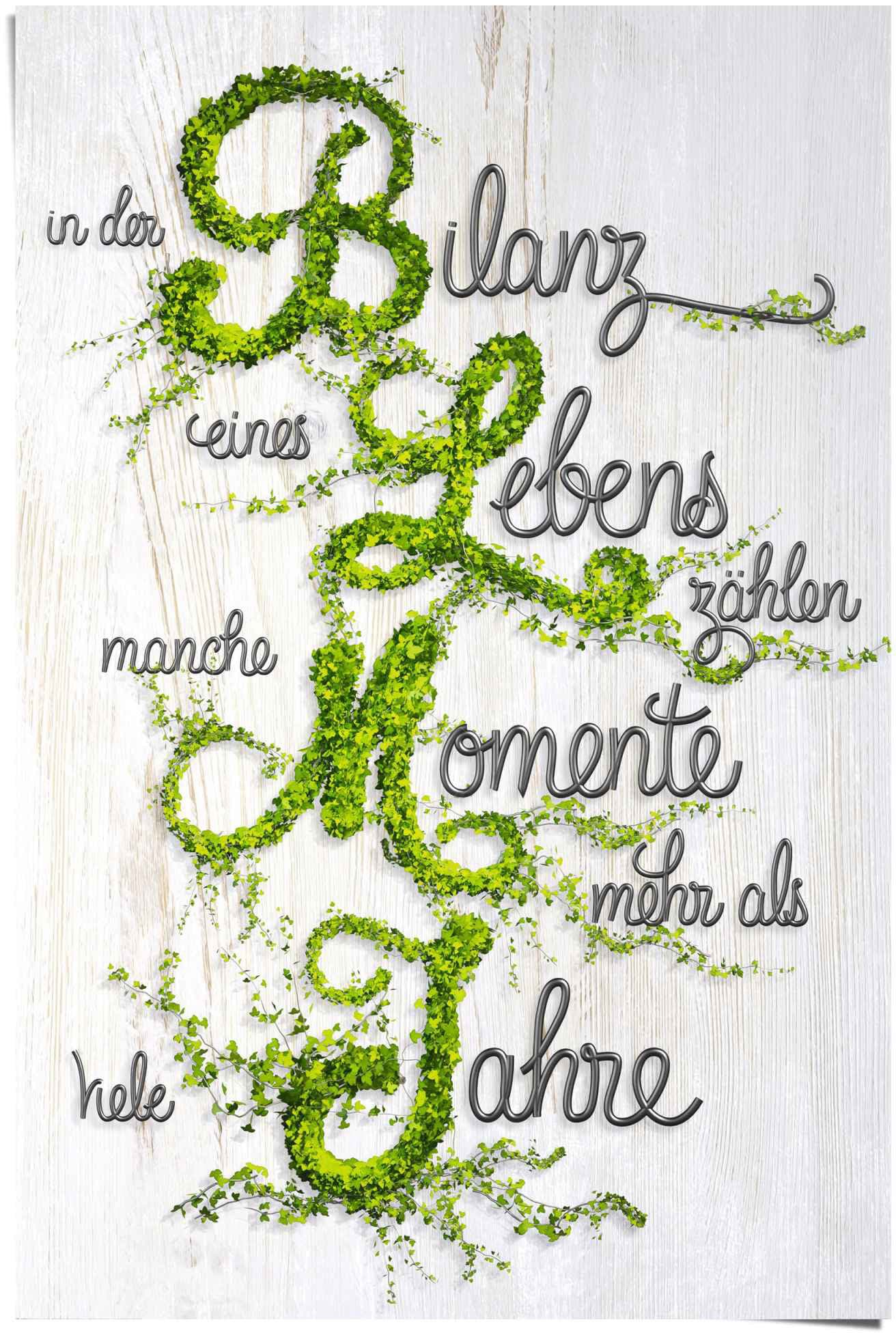 Reinders! Poster »Bilanz des Lebens Spruch« 1 Stk. tlg.