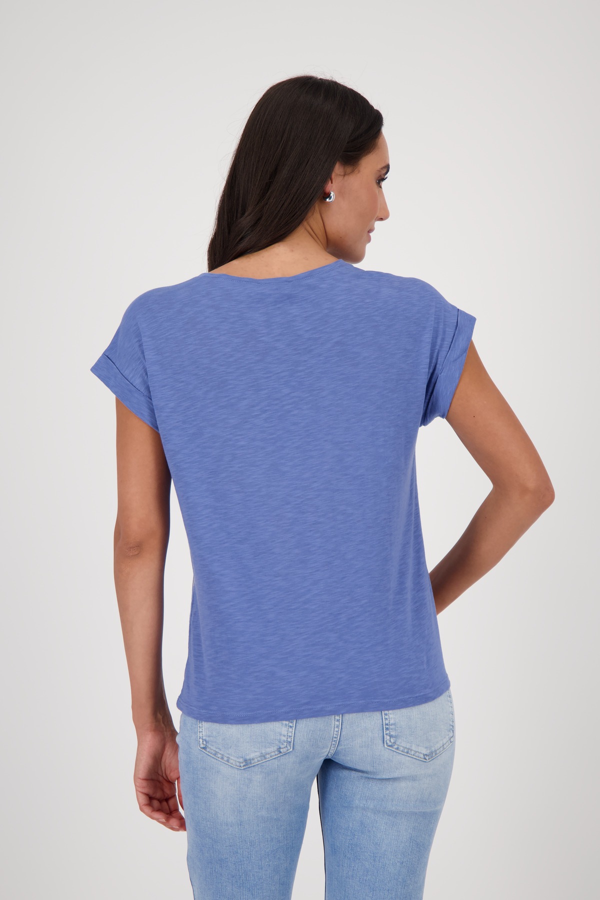 Monari T-Shirt »Shirt Basic Schmuckschrift«, Mit Rundhalsausschnitt