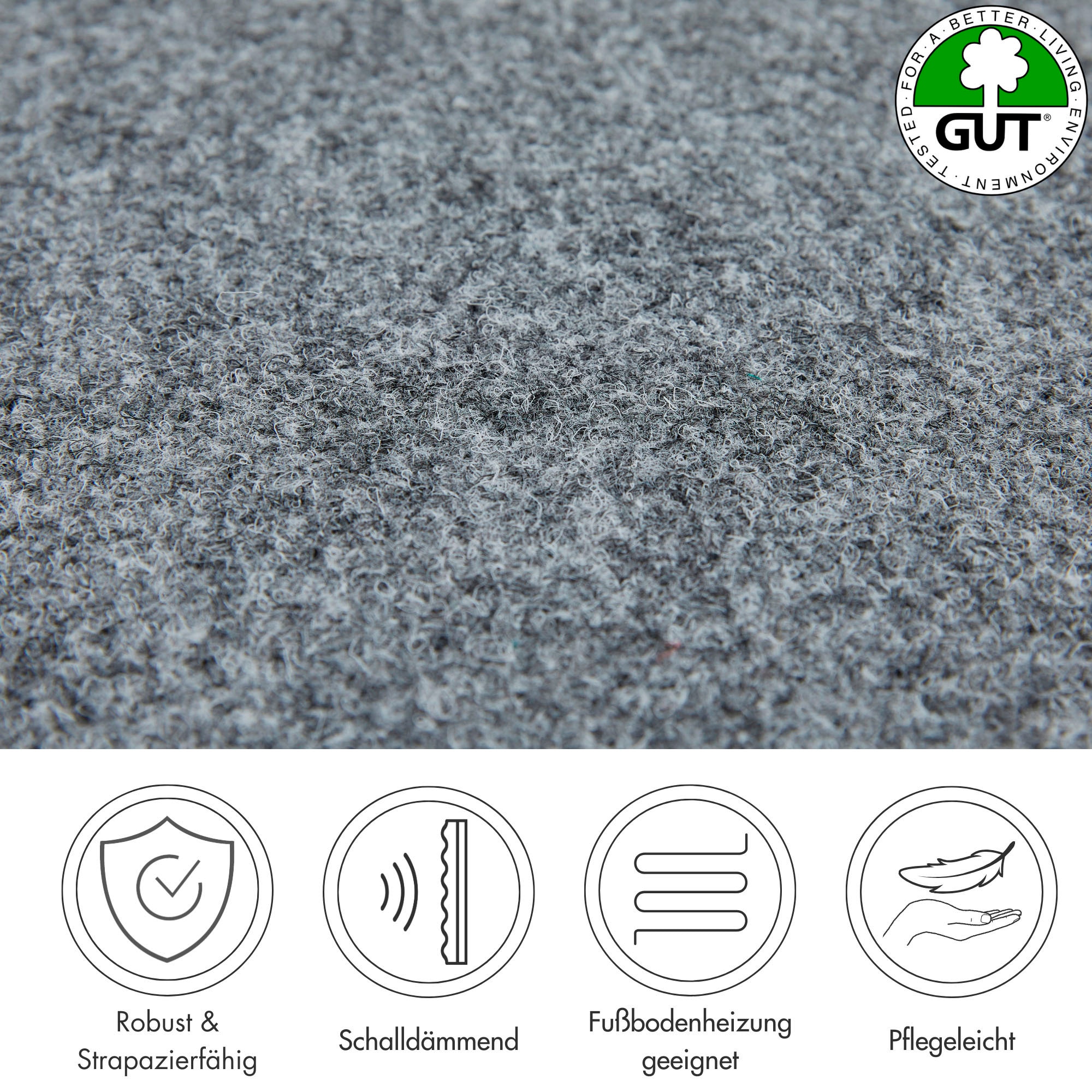 Andiamo Teppichboden »Invita, Nadelvlies, Made in Belgium«, rechteckig, 5 mm Höhe, melierte Optik, Breite 200 cm oder 400 cm, robust & strapazierfähig