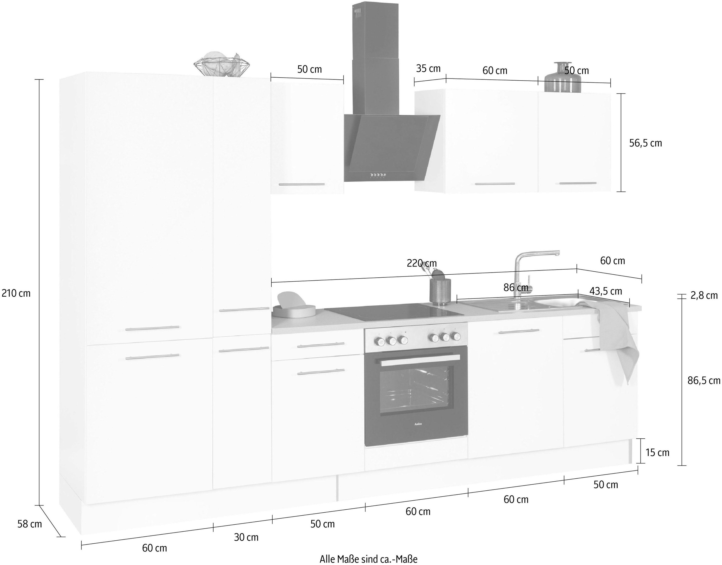 »Ela«, Füsse wiho ❤ Küchen 310 kaufen Küchenzeile Soft-Close-Funktion, im höhenverstellbare Shop Jelmoli-Online cm, Breite