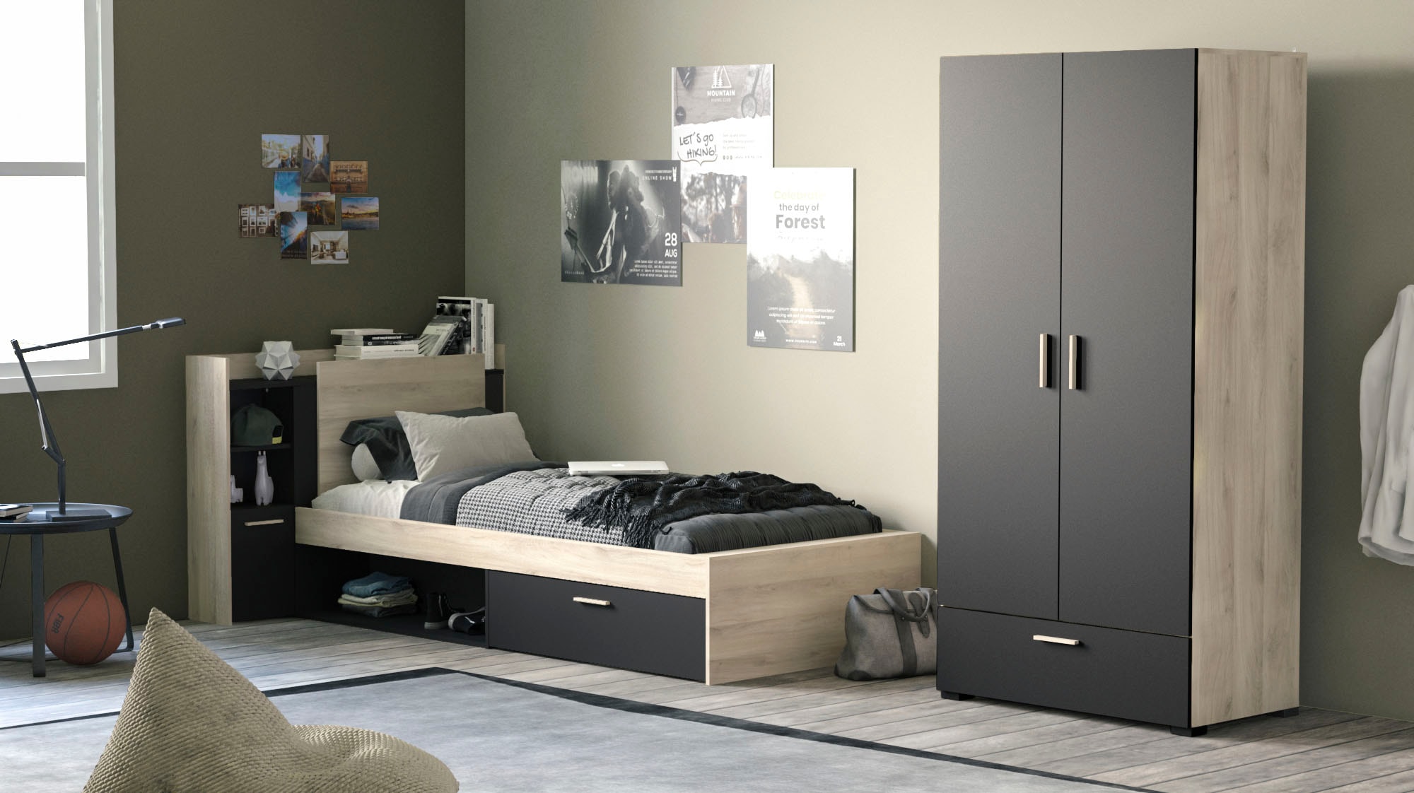 Demeyere GROUP Einzelbett »Life« ideal für kleine Räume, platzsparend, viel Stauraum