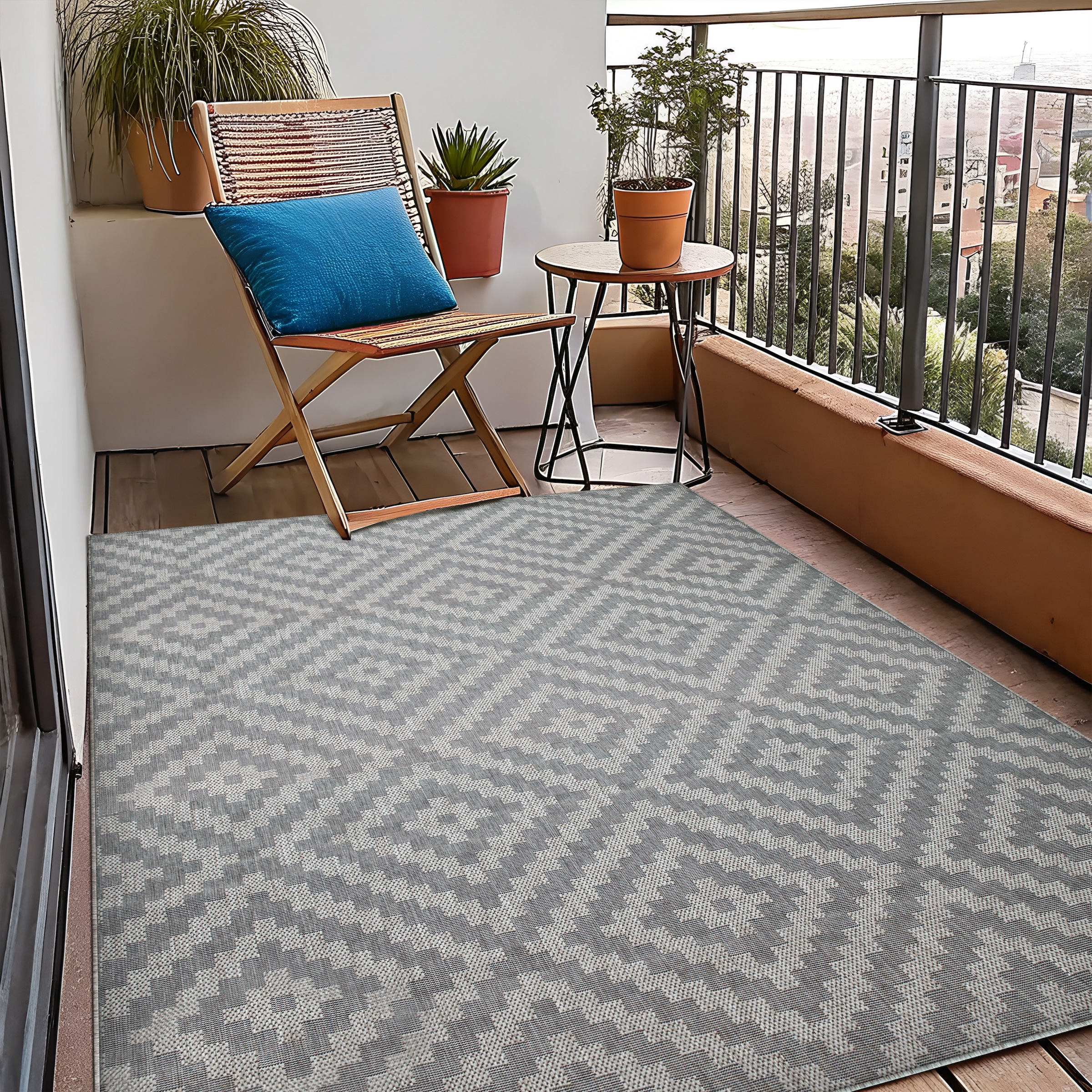 my home Teppich »Cordoba auch als Läufer erhältlich«, rechteckig, 3 mm Höhe, In- und Outdoor geeignet, Sisal-Optik, Wetterfest & UV-beständig, Boho