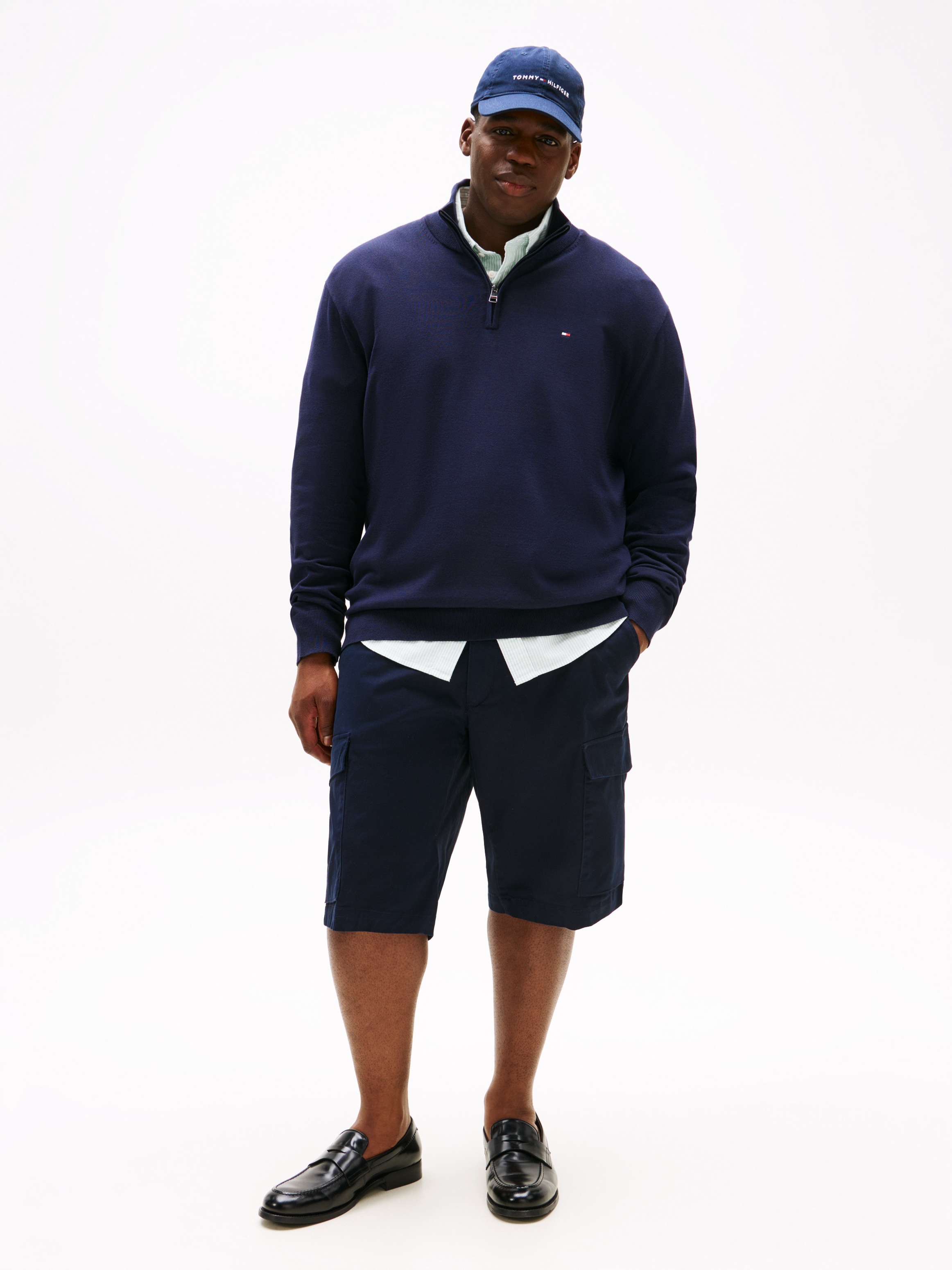 Tommy Hilfiger Big & Tall Stehkragenpullover »BT-ESSENTIAL COTTON ZIP MOCK-B«, Grossen Grössen
