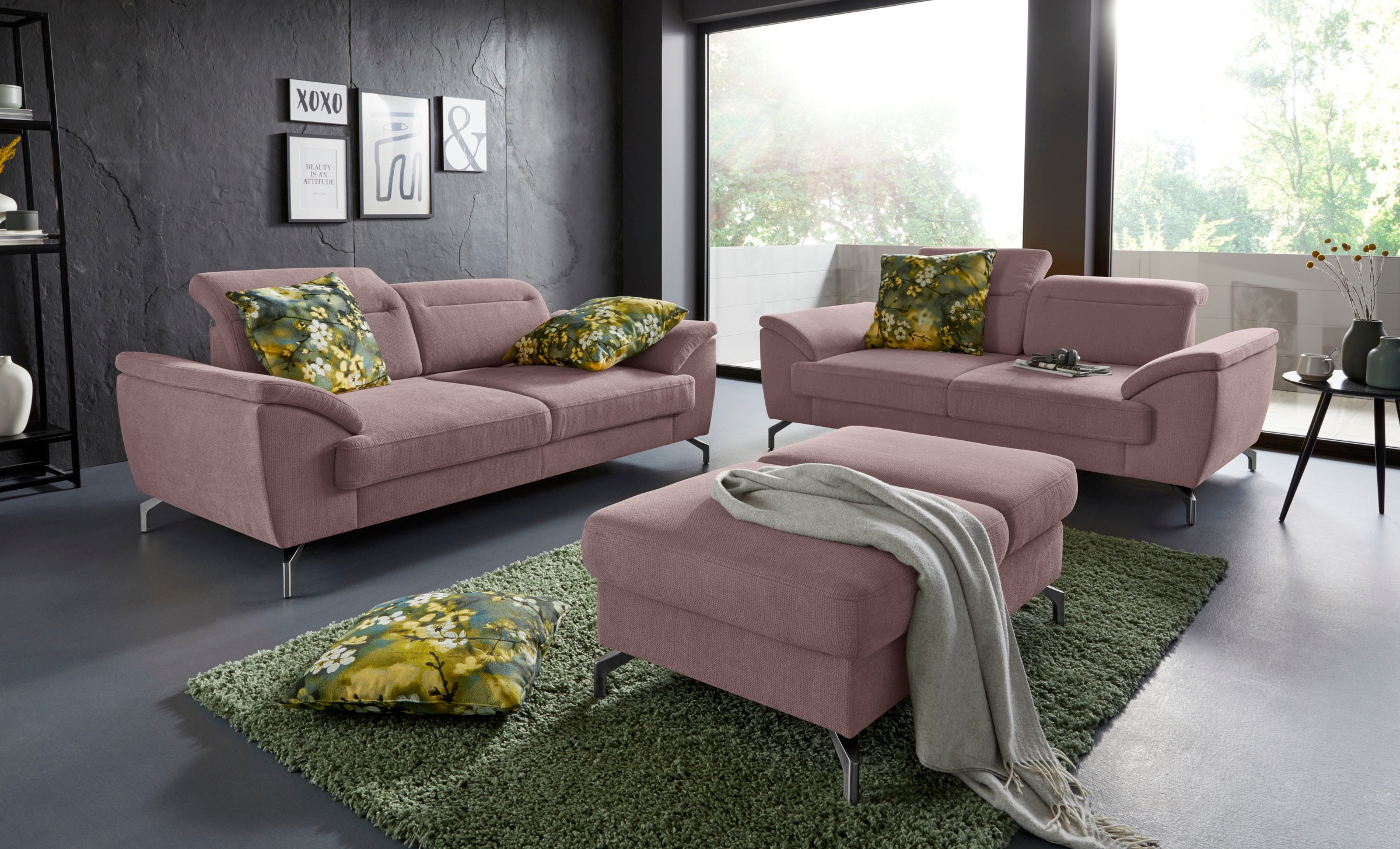 sit&more Hocker »Percy«, Fusshöhe 15cm, mit Klappfunktion, wahlweise in 2 Fussfarben