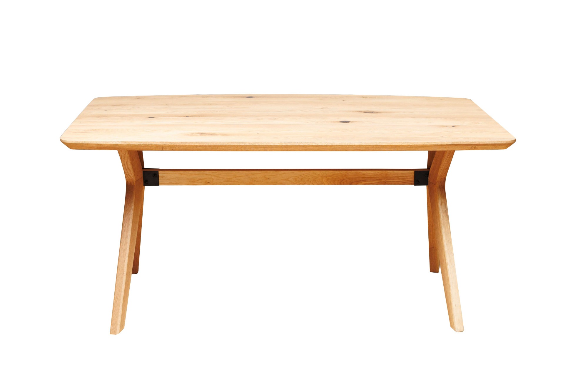 GOODproduct Esstisch "Arco Küchentisch, Tisch, Speisetisch, Esszimmertisch, Familientisch" 4 cm Tischplatte, Eiche geölt, Schweizer Kante & gekreuzte Beine