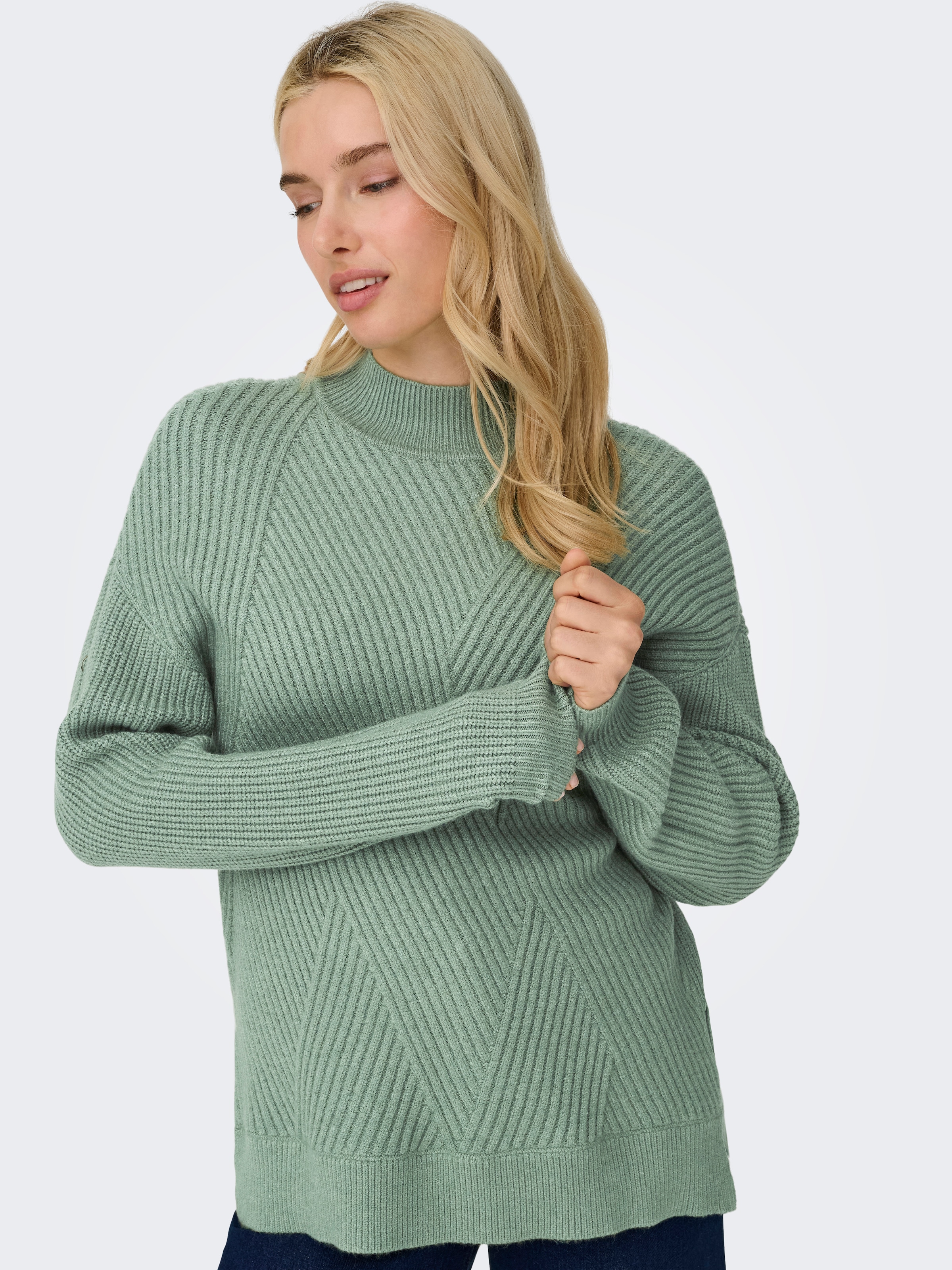 ONLY Strickpullover »ONLNELI LS HIGHNECK RIB PULLOVER EX KNT«