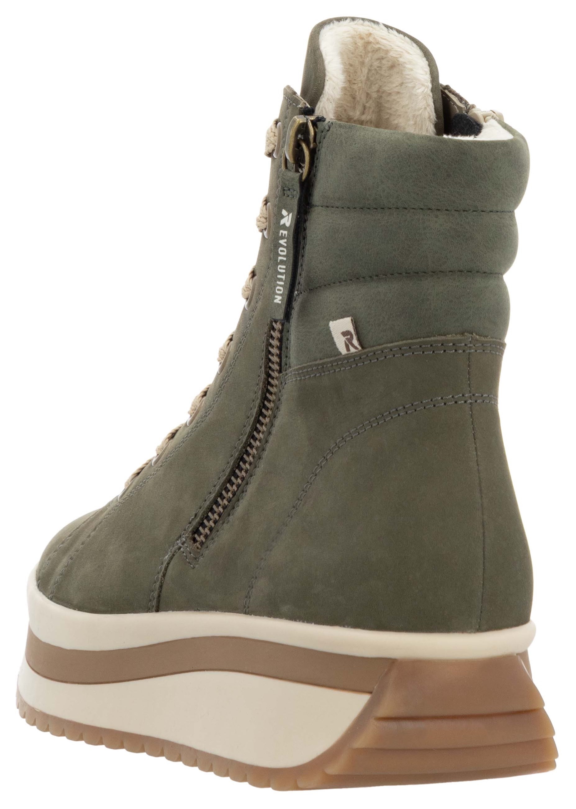 Rieker EVOLUTION Schnürboots, Plateaustiefelette, High Top Sneaker mit zwei Reissverschlüsse