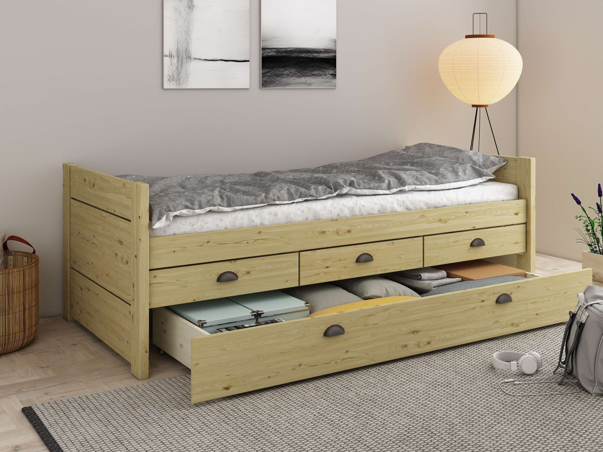 Funktionsbett »Villelot, Daybed, Stauraumwunder im Vintag-Look, 4 Schubladen«,...