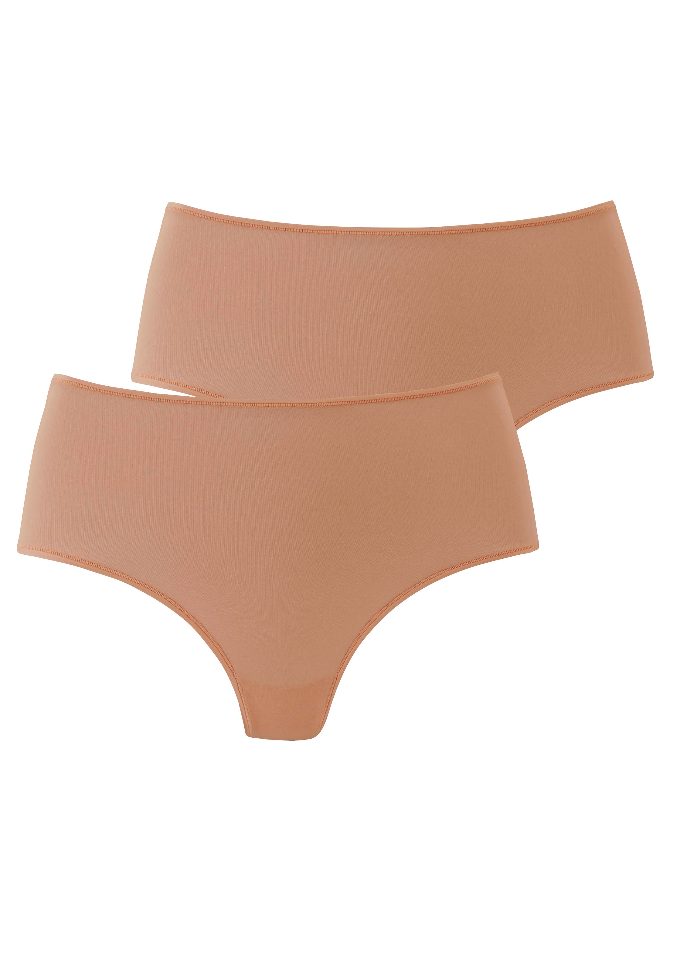 LASCANA High-Waist-String 2er-Pack, aus weicher und hoch elastischer Microfaser