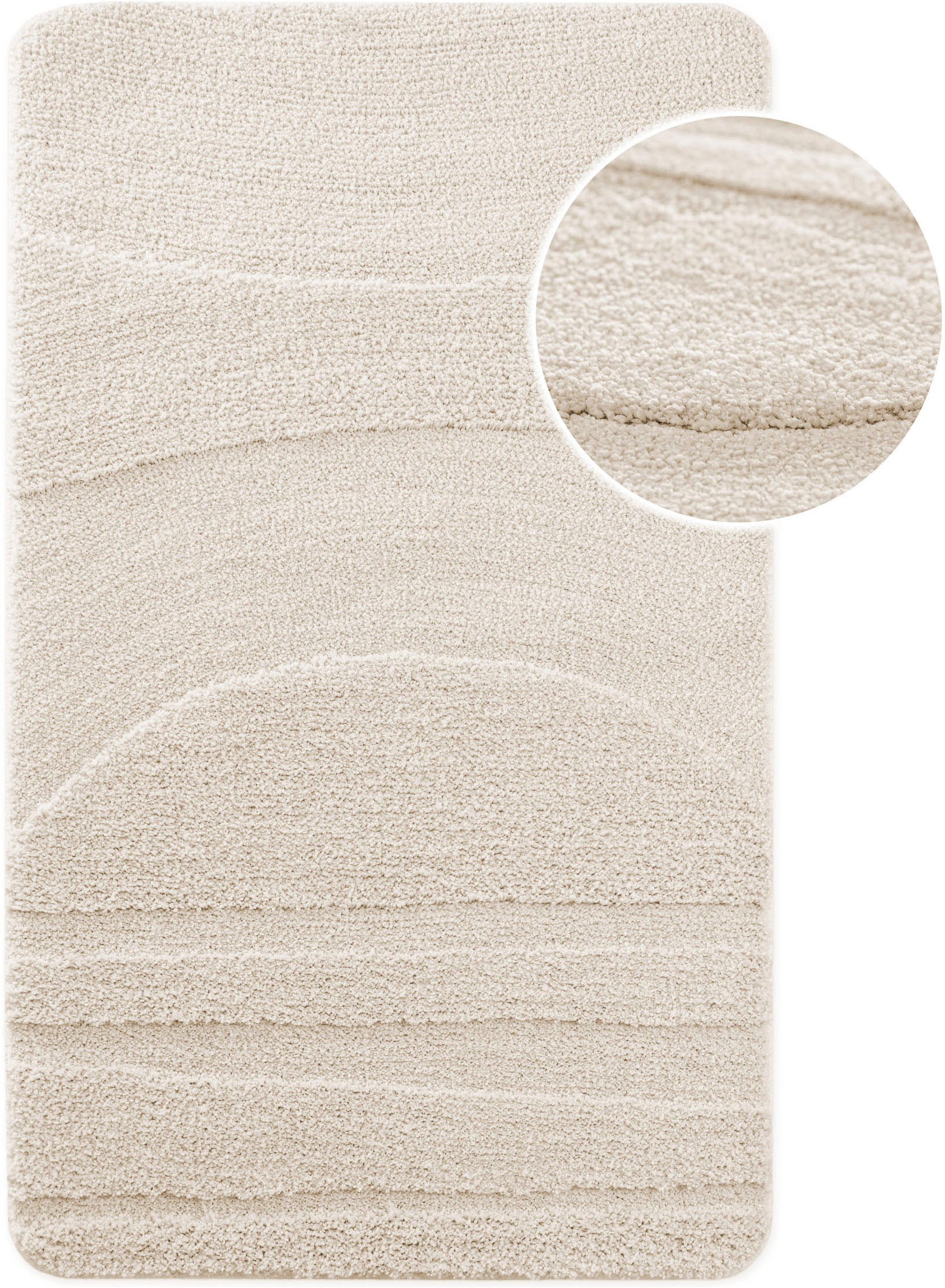 Wecon home "Marc" Höhe 25 mm rutschhemmend beschichtet schnell trocknend Badteppich, Hoch-Tief-Linien, weich, rutschhemmend, waschbar, getuftet