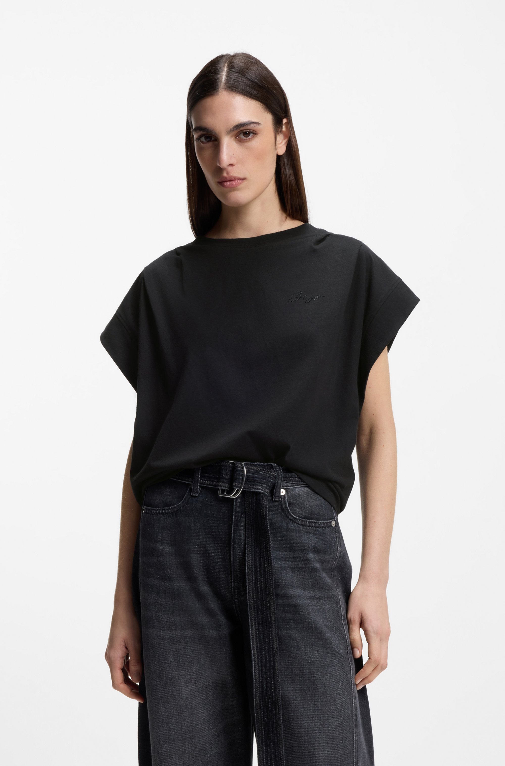 BOSS ORANGE T-Shirt »Ecolorado Premium Damenmode« Relaxed Fit aus Baumwoll-Jersey