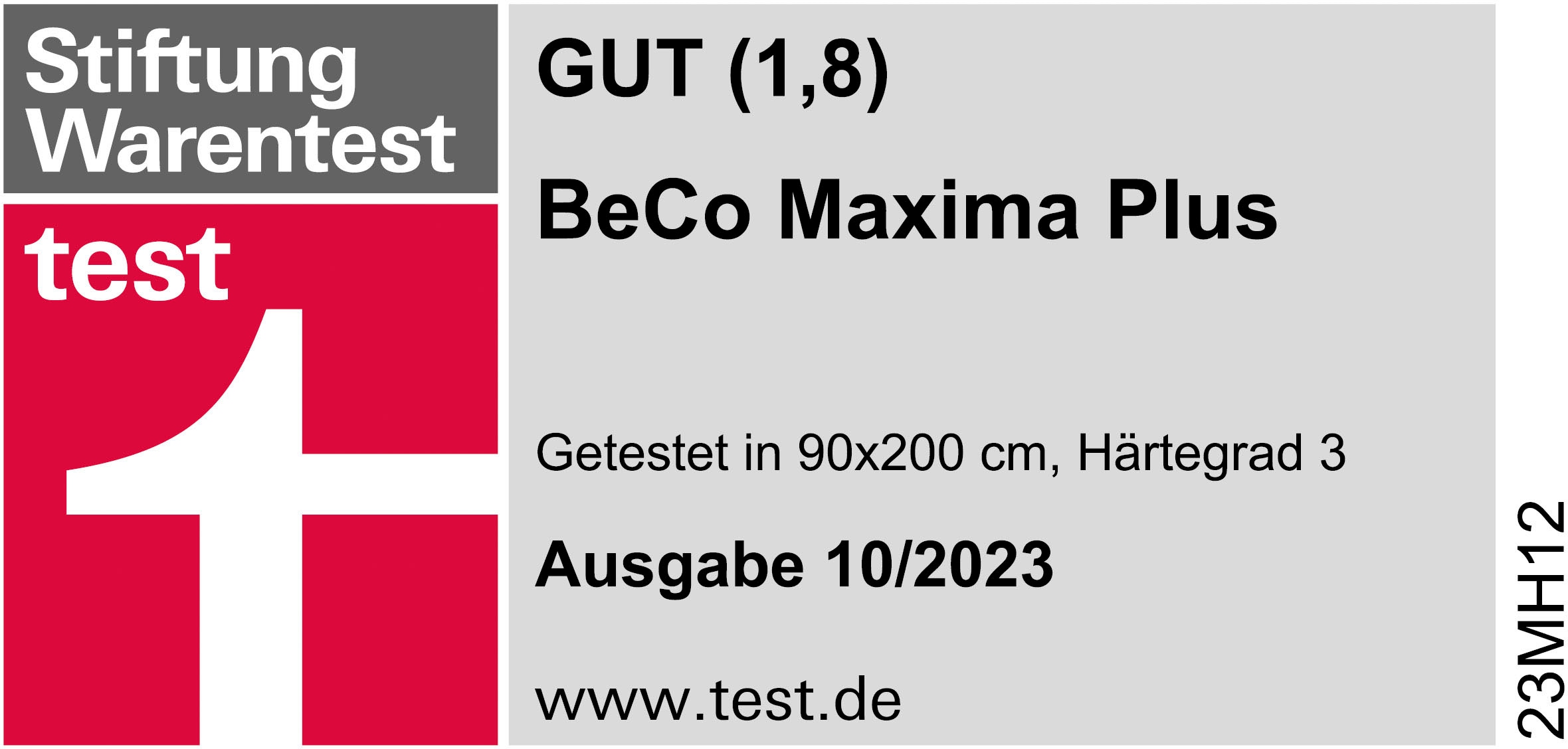 Beco Taschenfederkernmatratze »Maxima Plus, Matratze in 90x200 und vielen weiteren Grössen erhältlich!«, 22 cm hoch, (1 St.), Matratze, 7 Zonen, 90x200 cm in H3 von Stiftung Warentest "GUT (1,8)"