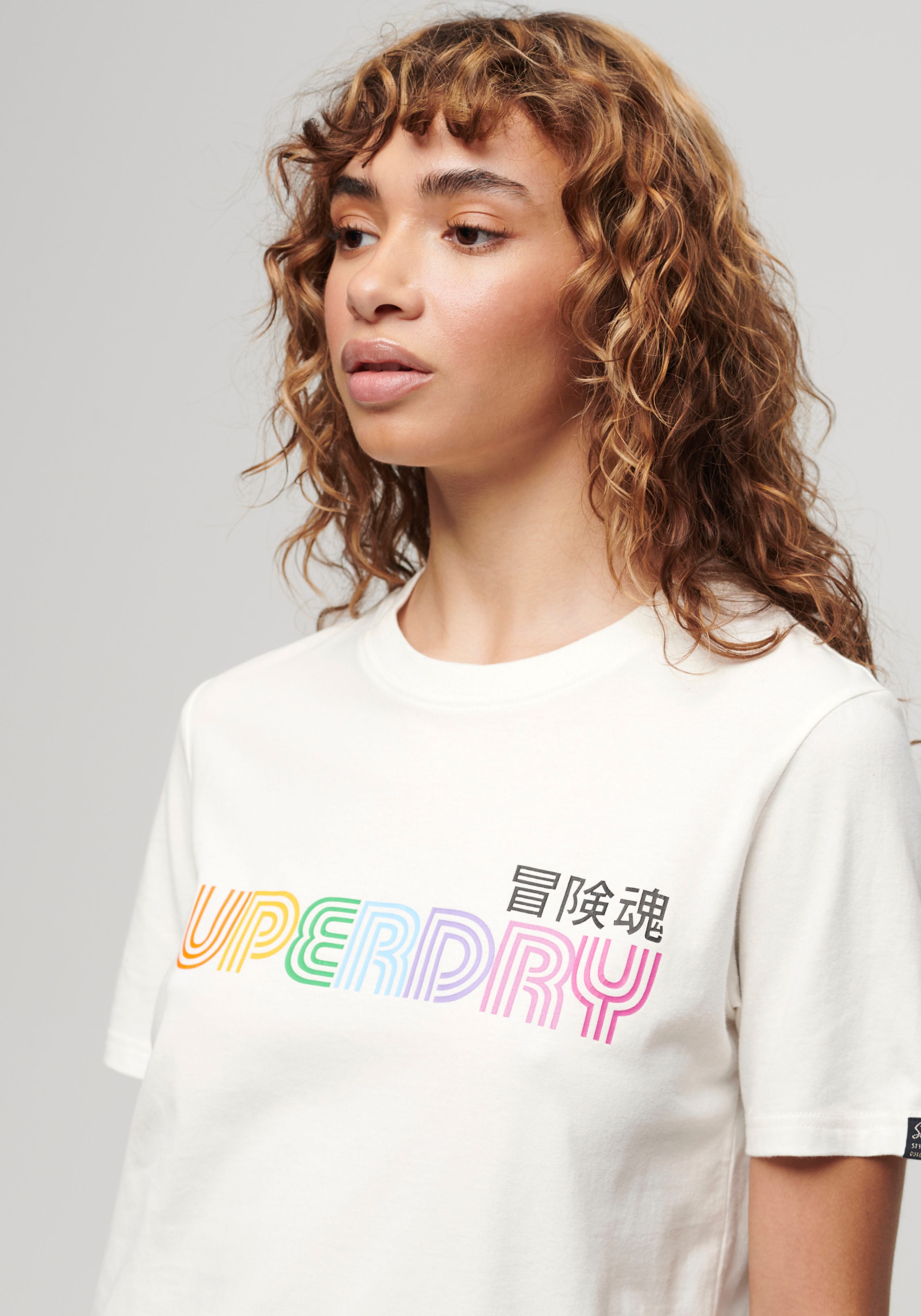 Superdry Kurzarmshirt »RAINBOW LOGO RELAXED T SHIRT«