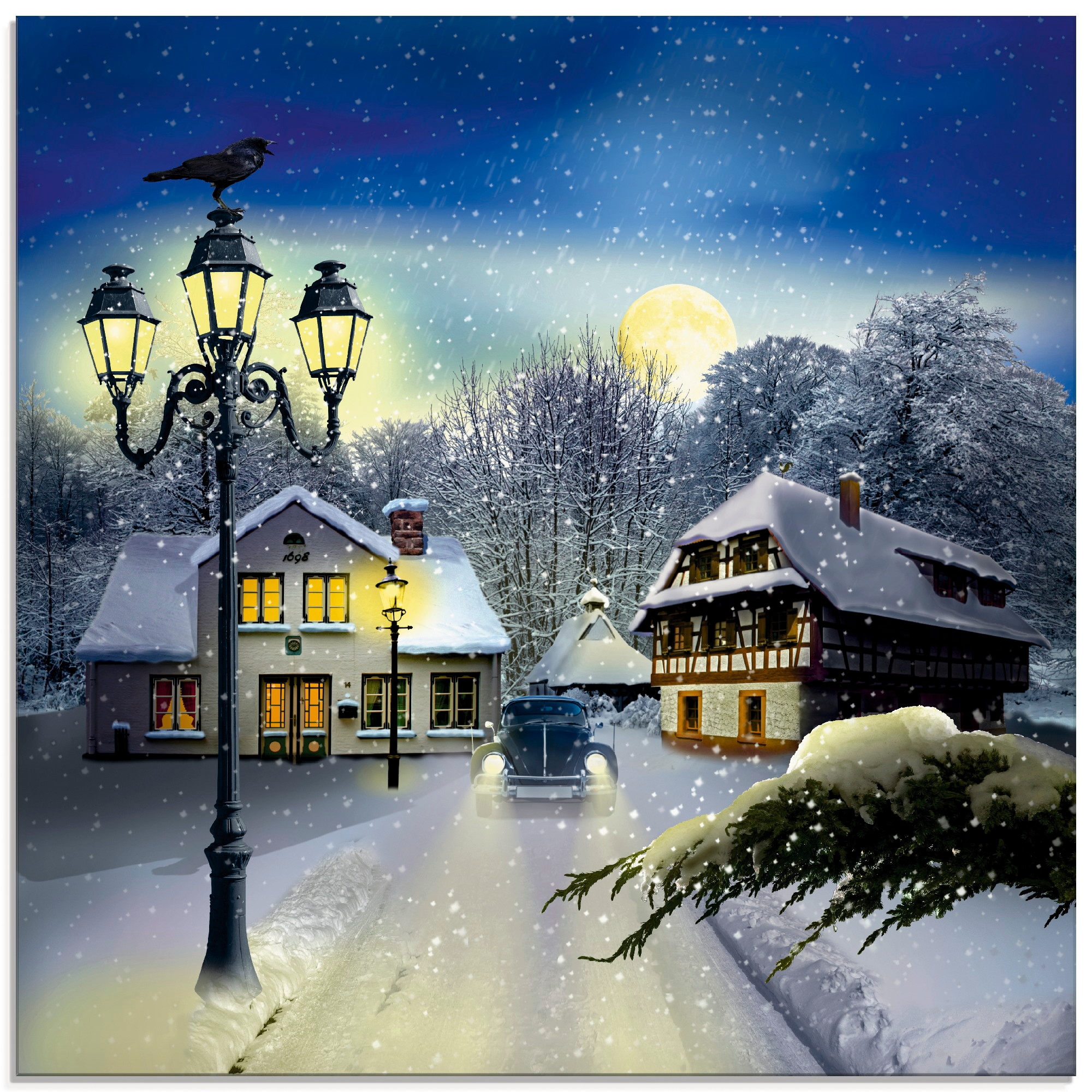 (1 bestellen Grössen Vier | Jahreszeiten, in »Winterzeit«, online verschiedenen St.), Glasbild Artland Jelmoli-Versand