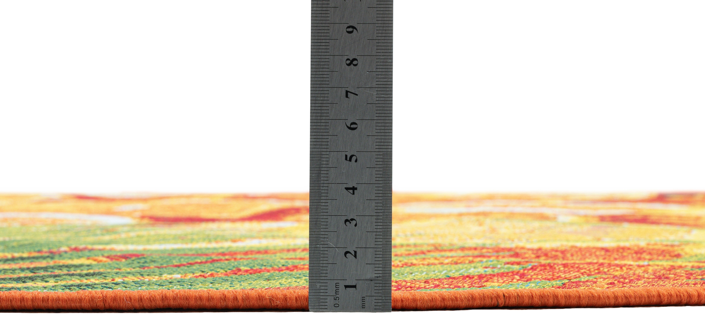 Sansibar Teppich »Rantum Beach 001«, rund, 5 mm Höhe, Flachgewebe, modernes Sommer Design, In- und Outdoor geeignet