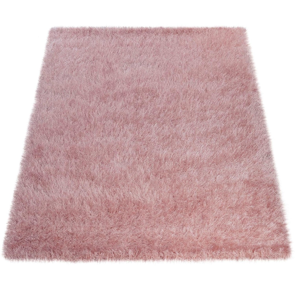 Paco Home Hochflor-Teppich »Glamour 300«, rechteckig, Uni Farben, mit weichem Glanz Garn, auch als Läufer erhältlich