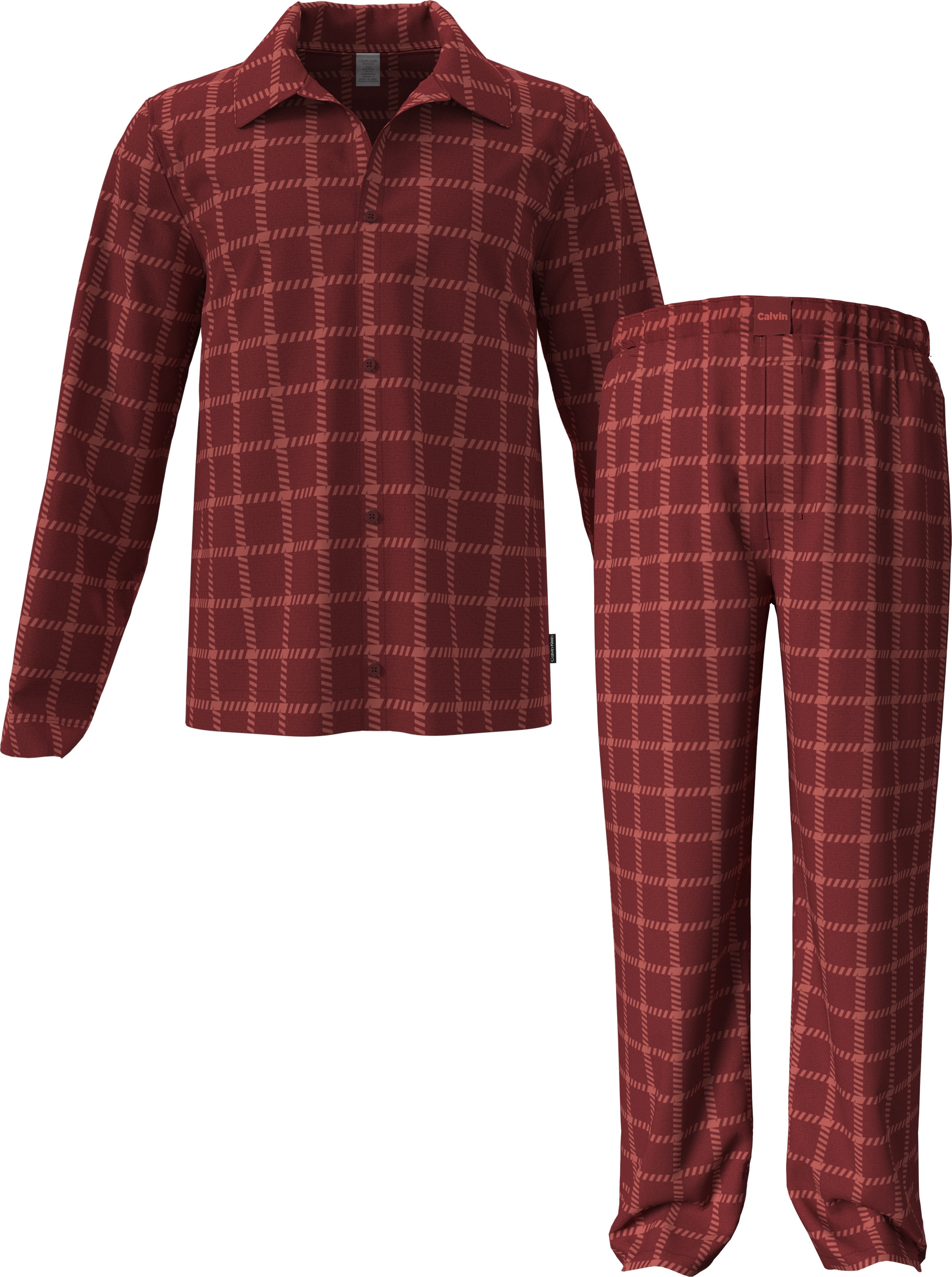 Calvin Klein Underwear Schlafanzug »LS BUTTON DOWN PANT SET« Mit elastischem Bund