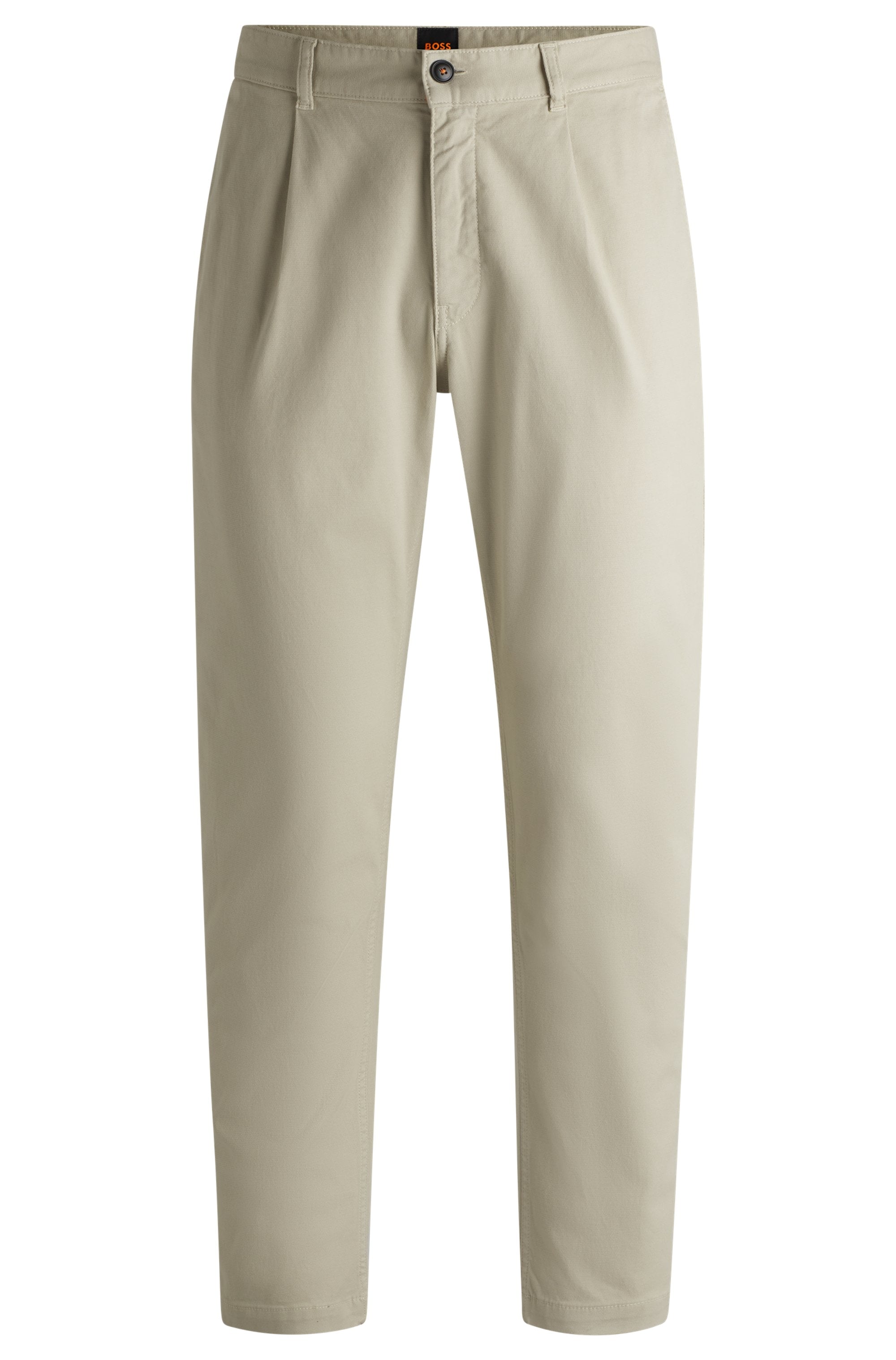 BOSS ORANGE Chinohose »Pleated« mit Markenlogo