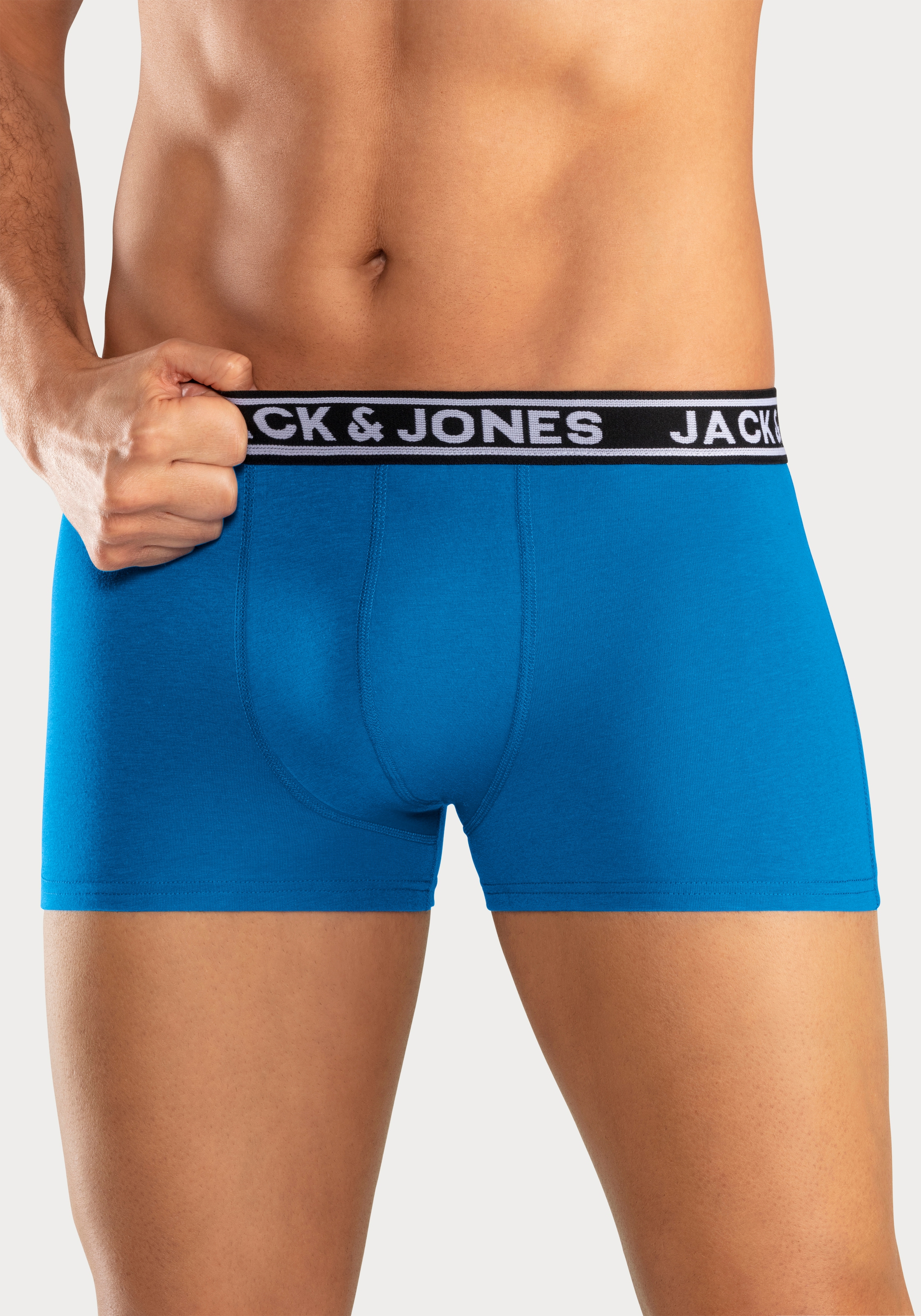Jack & Jones Trunk »JACCRISP im 6er Pack mit Logobund und Stretchkomfort«, (Packung, 6 St.), unifarben mit Farbeinsatz, modisch, eng anliegend, Baumwollmischung