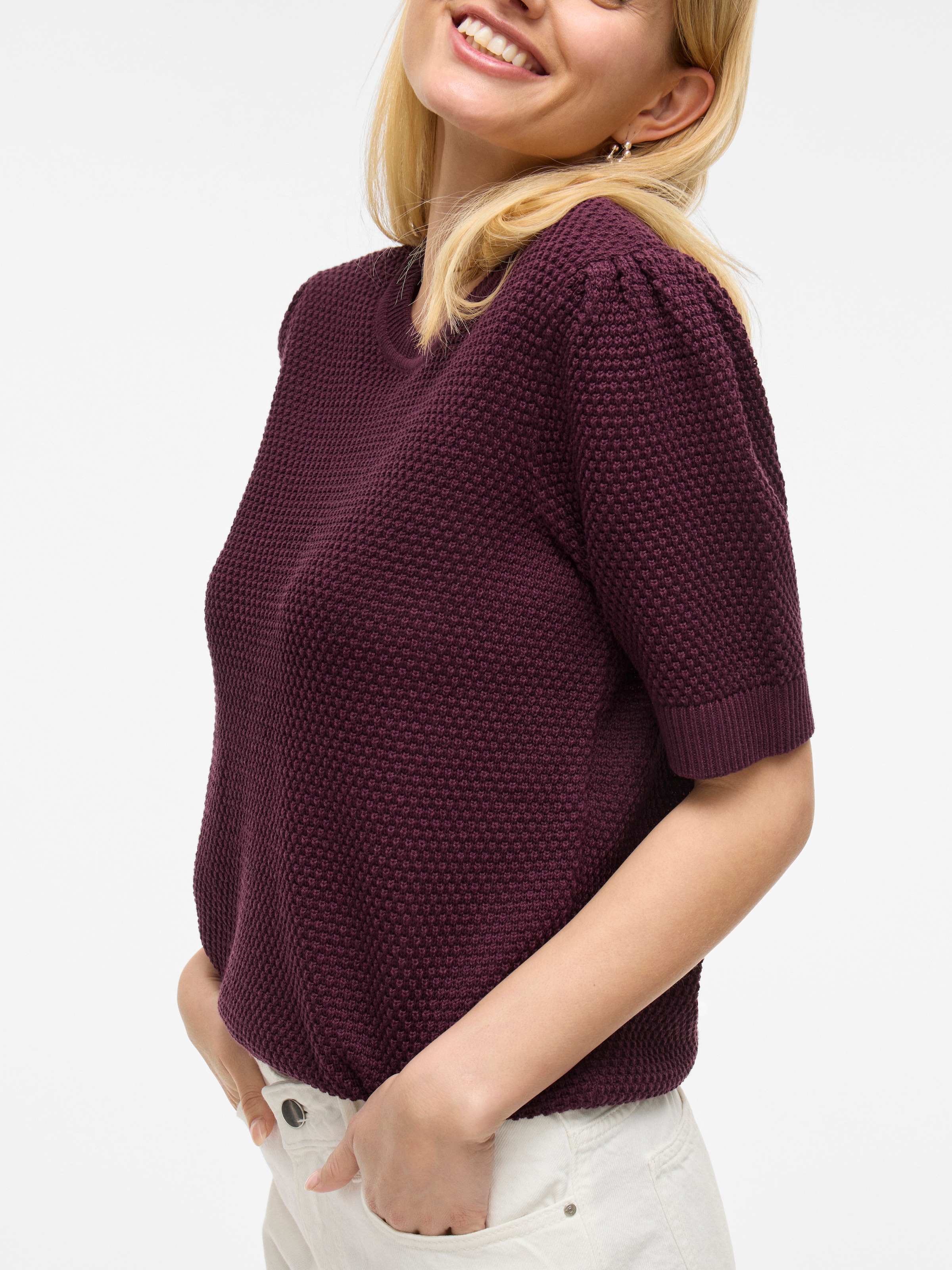 Vila Kurzarmpullover »VIDALO O-NECK S/S KNIT TOP - NOOS«