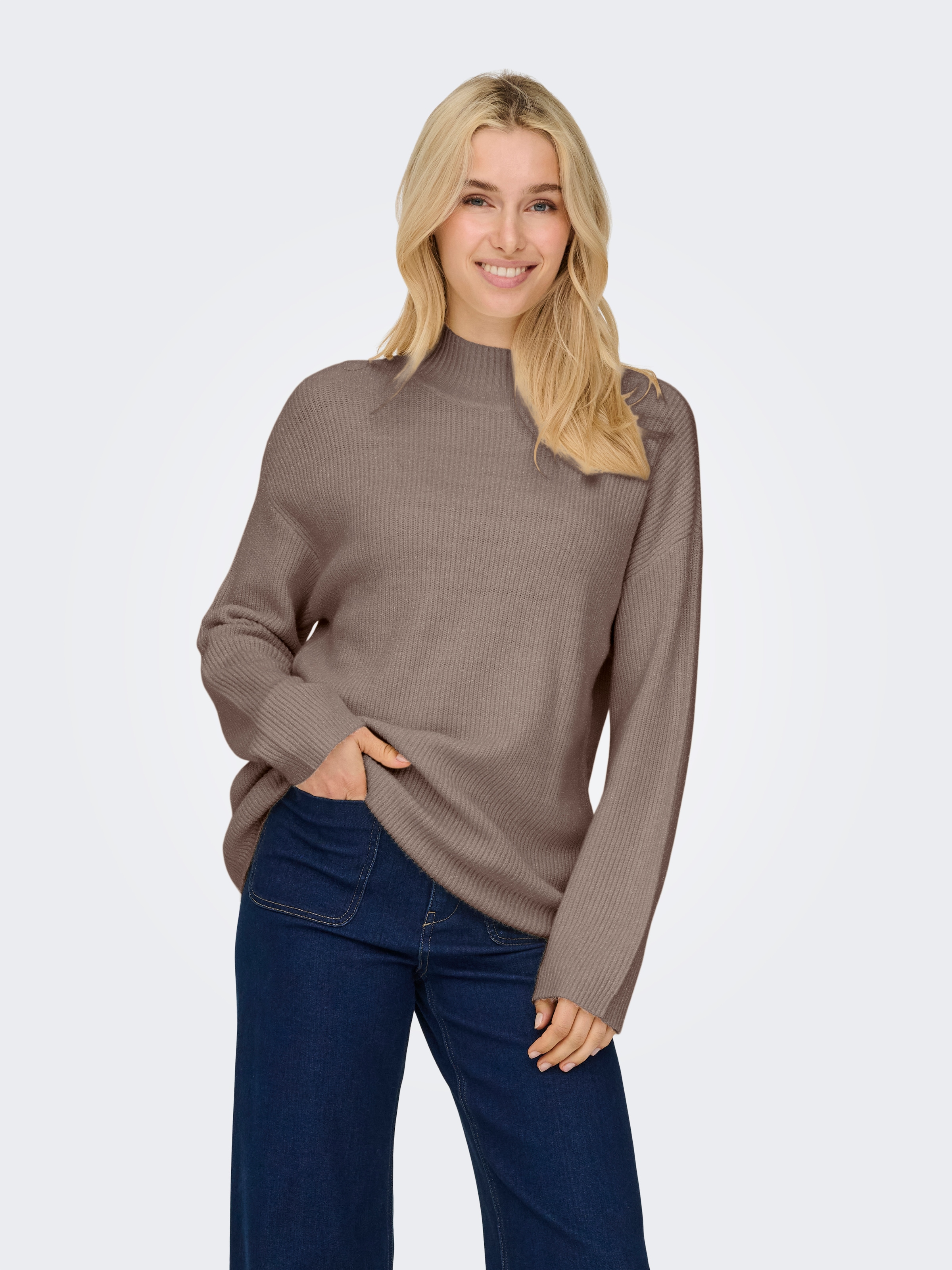 ONLY Strickpullover "ONLKATIA LS RIB HIGHNECK CC KNT"