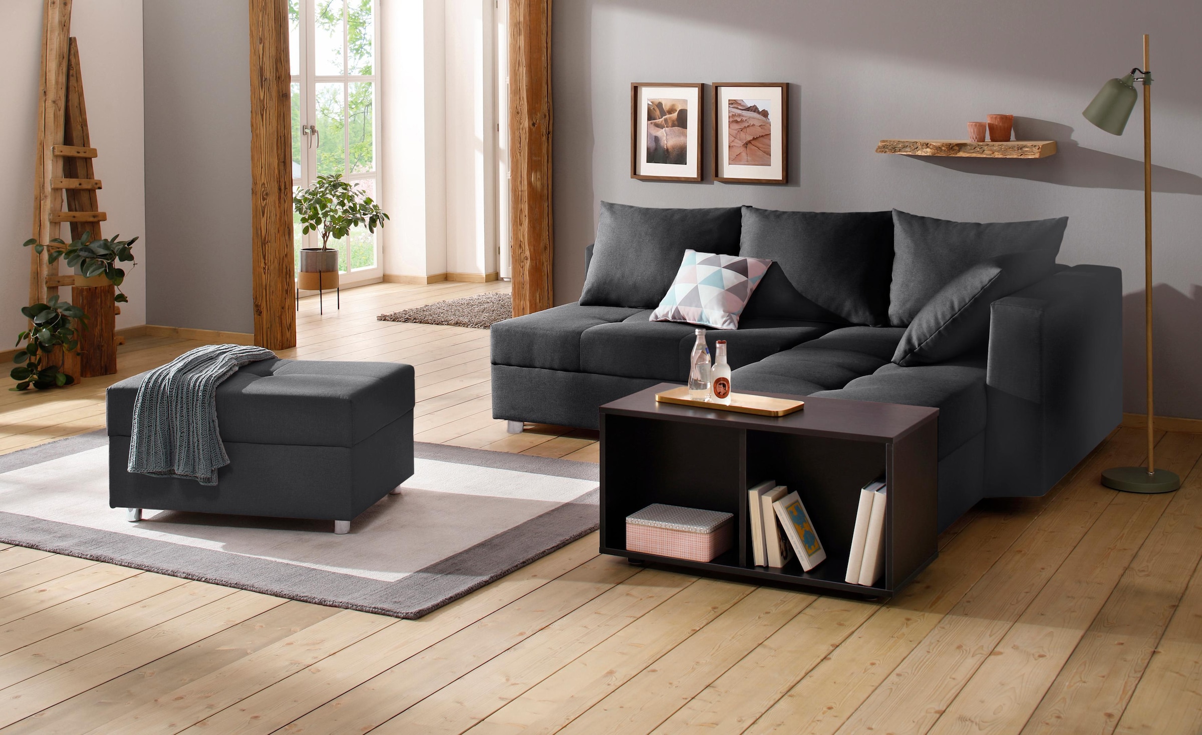 Home affaire Ecksofa »Italia L-Form«, mit Bettfunktion, mit Federkern