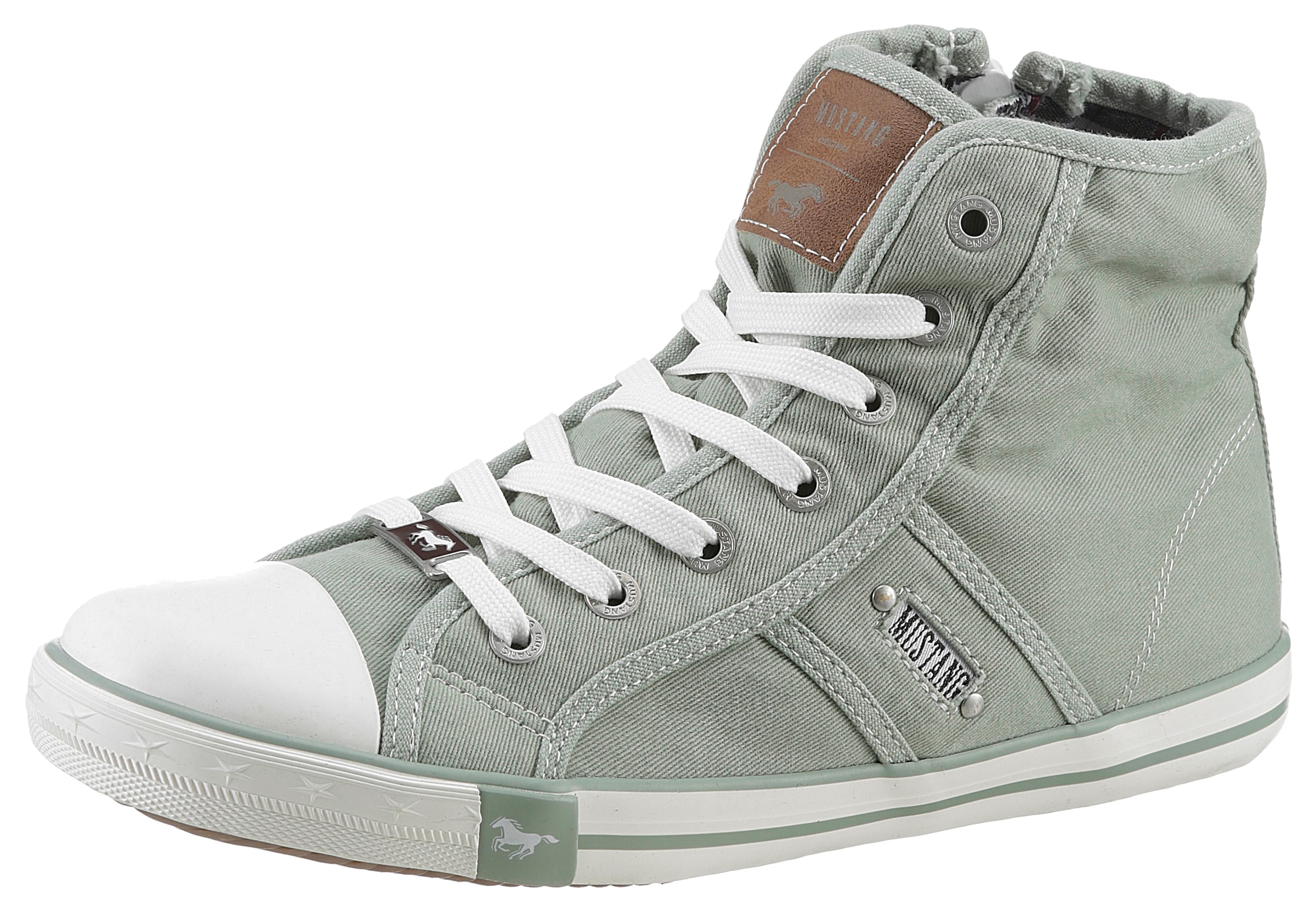 Mustang Shoes Sneaker »High-Top-Sneaker, Freizeitschuh«, High Top-Sneaker, Schnürschuh mit Label in der Laufsohle