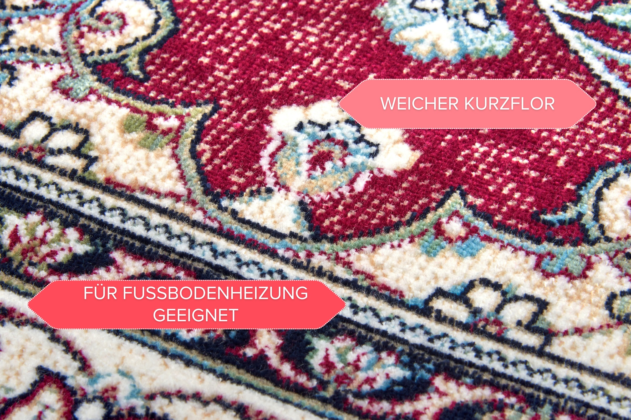 freundin Home Collection Teppich »Almas«, rechteckig, 3 mm Höhe, Orient-Design, Vintage-Look, Fransen, pflegeleicht, strapazierfähig